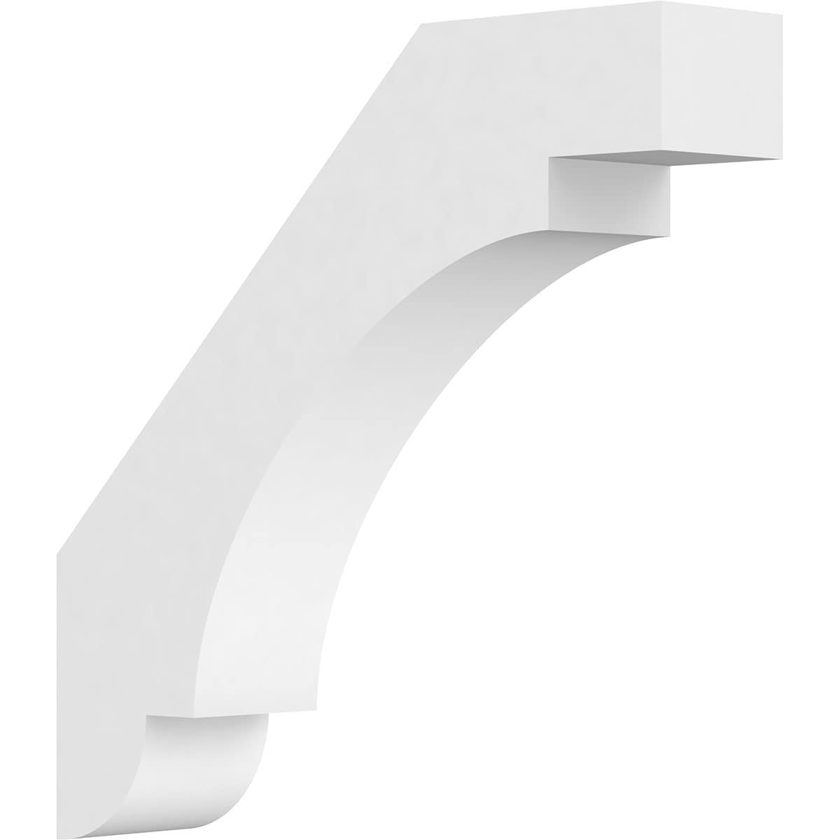 Ekena Millwork BRCP03X16X16ASP 3-in x 16-in x 16-in Unfinished PVC Standard Aspen Knee Brace