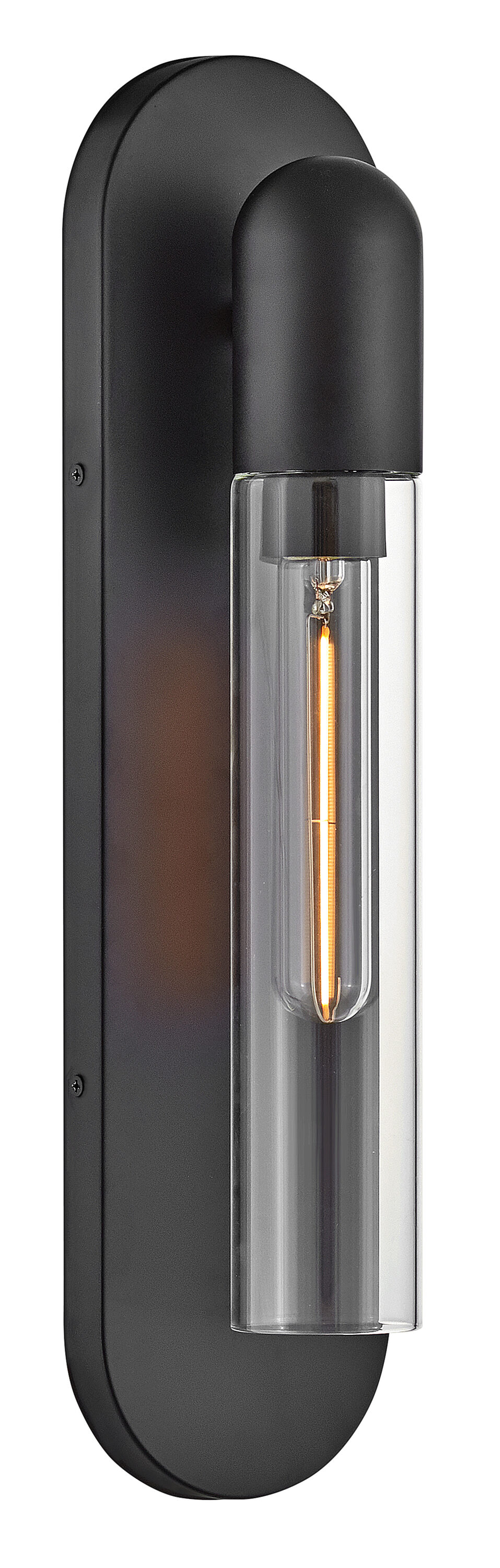 Black Dimmable Cylinder LED Wall Sconce with Clear Glass