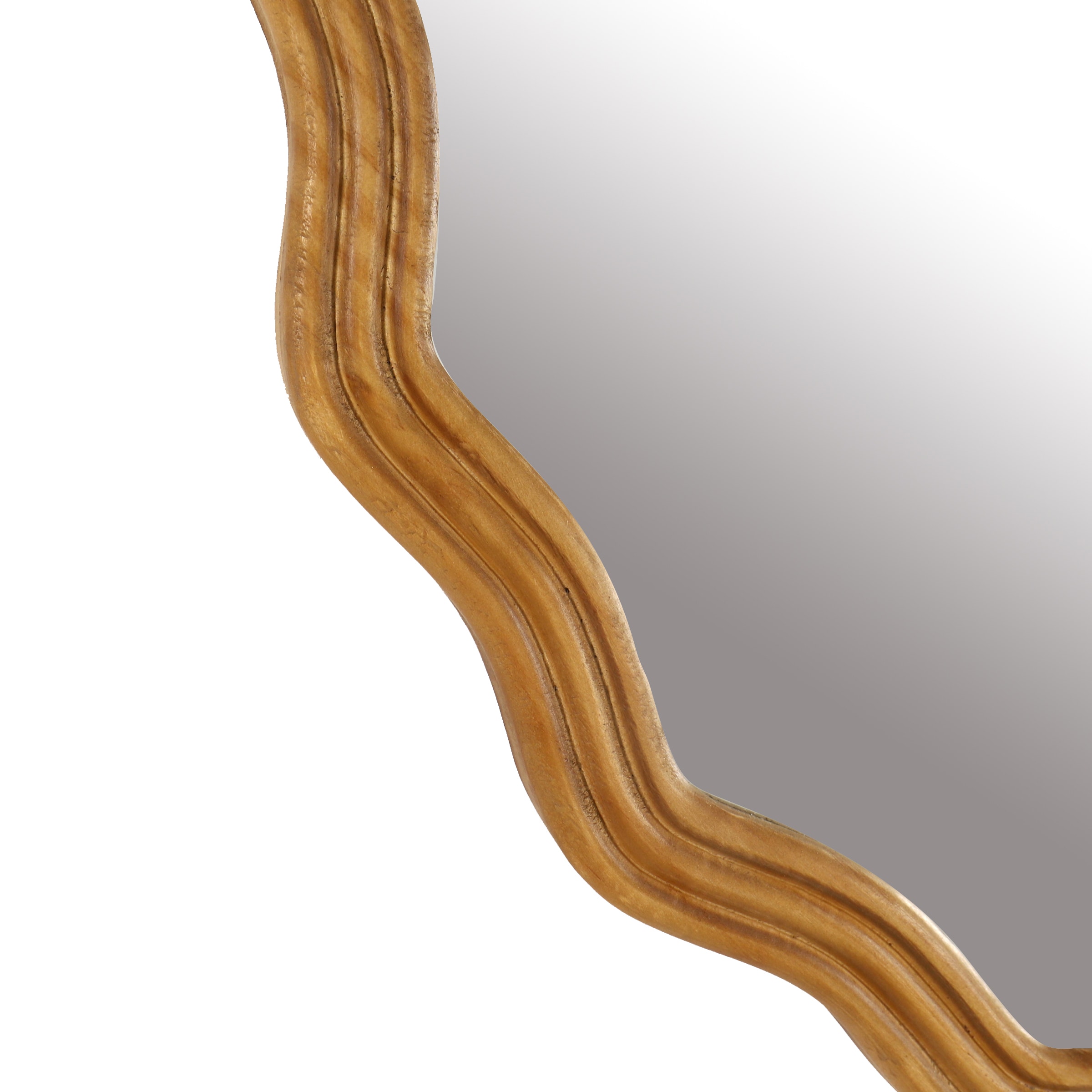 24-Inch Round Natural Fir Wood Framed Wall Mirror