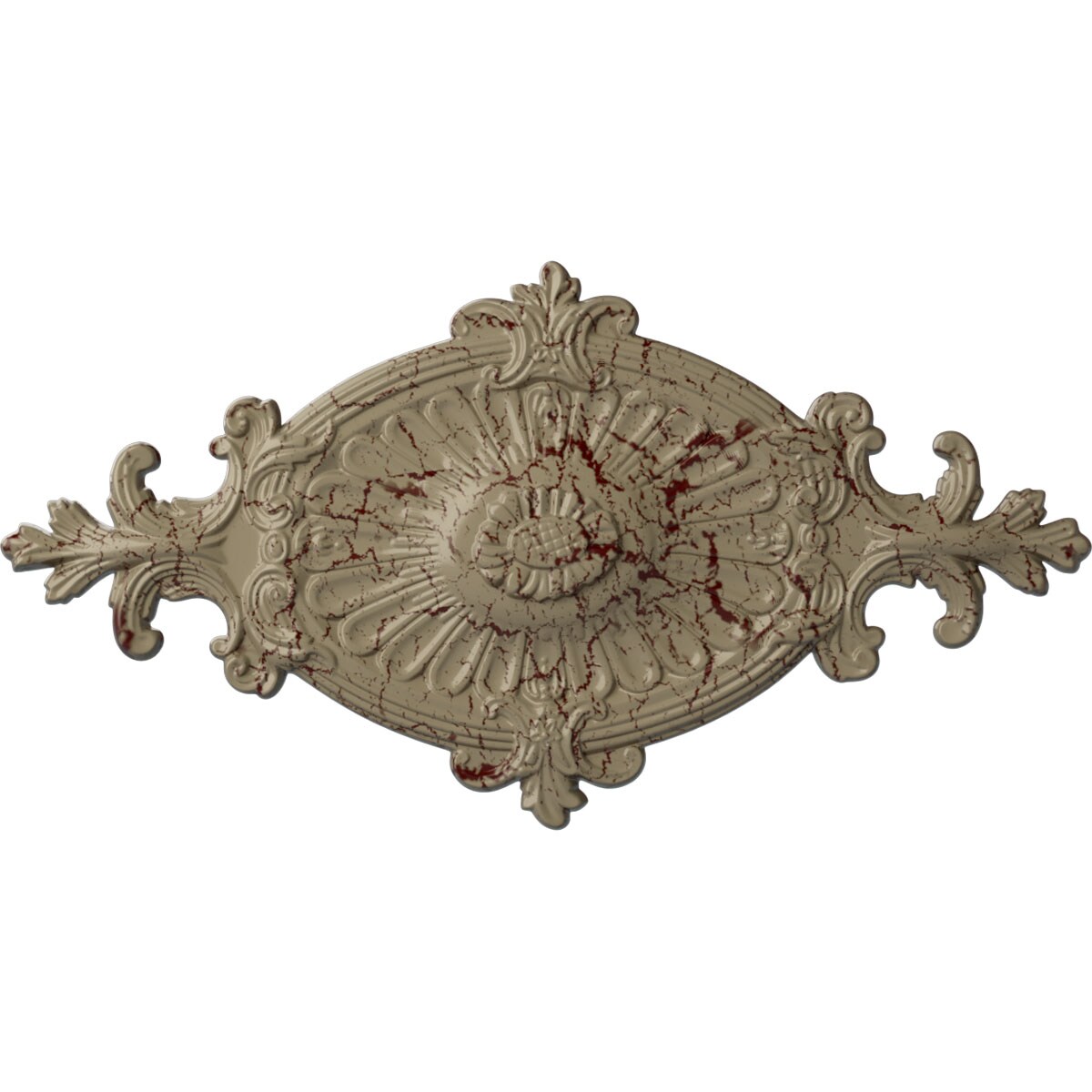 Ekena Millwork CM23RO1GDC Quentin 12.25-in W x 23.5-in L Painted Gobi Desert Crackle Polyurethane Whole Ceiling Medallion