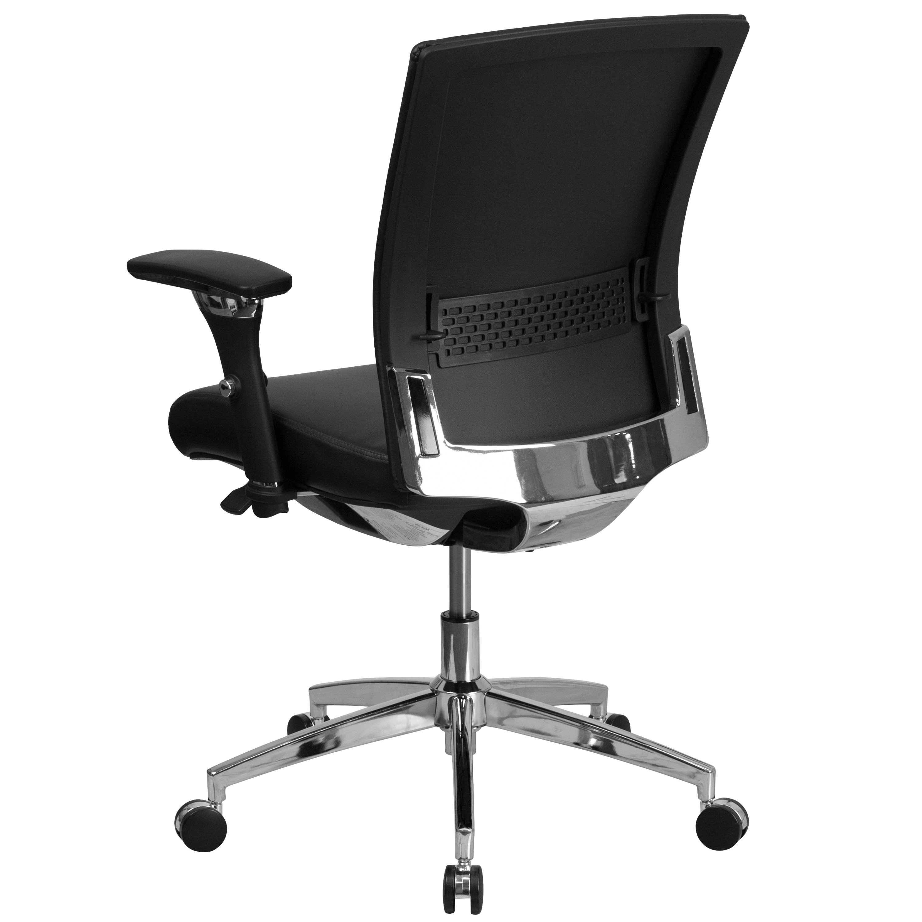 ErgoFlex Mid-Back Executive Black LeatherSoft Adjustable Swivel Chair