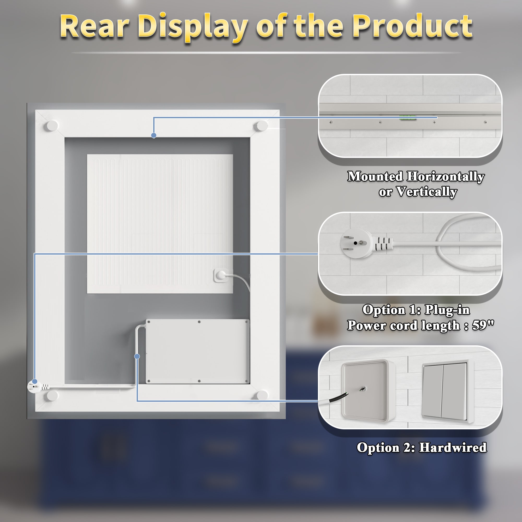 ExBrite EXBM3030V12FBX Framed-Bath-Mirrors - View #10