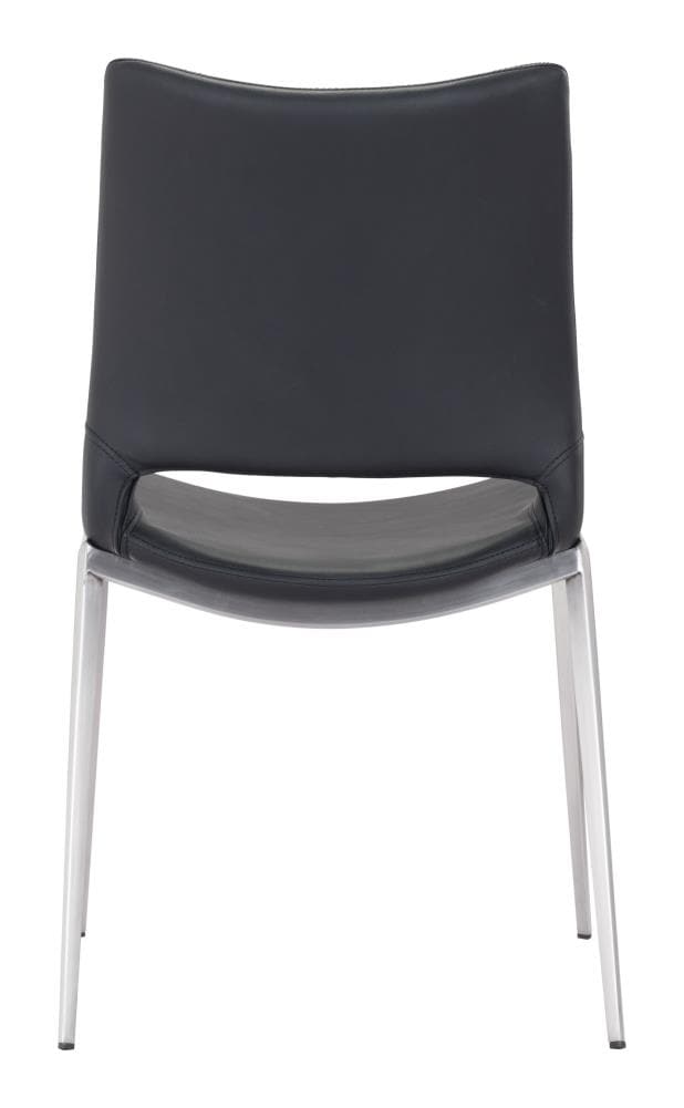 High Black Metal Retro Dining Side Chair Set
