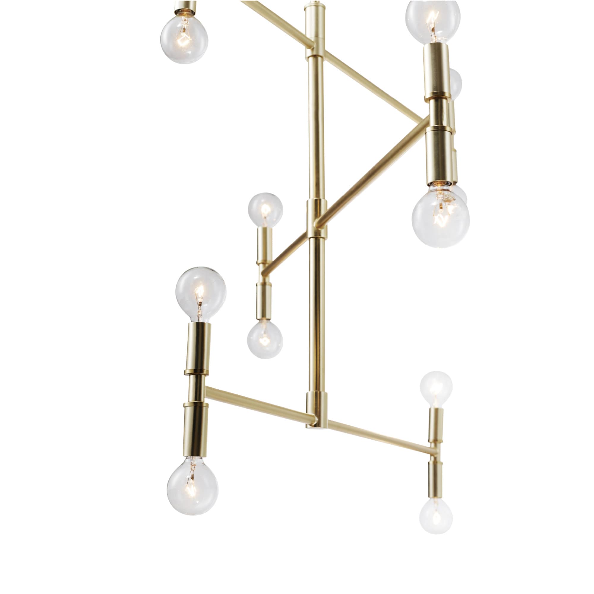 Globe Electric Aldred 12Light Brass/Matte MidCentury Chandelier at