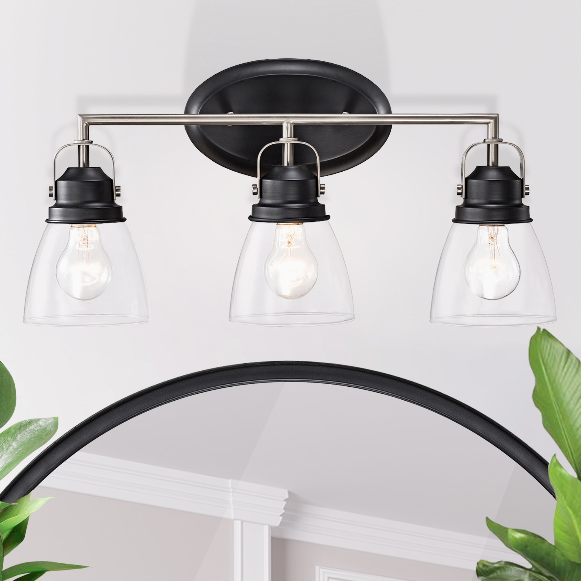 Edvivi EW6135-BKBN 20.75-in 3 -Light Matte Black Modern/contemporary Vanity light