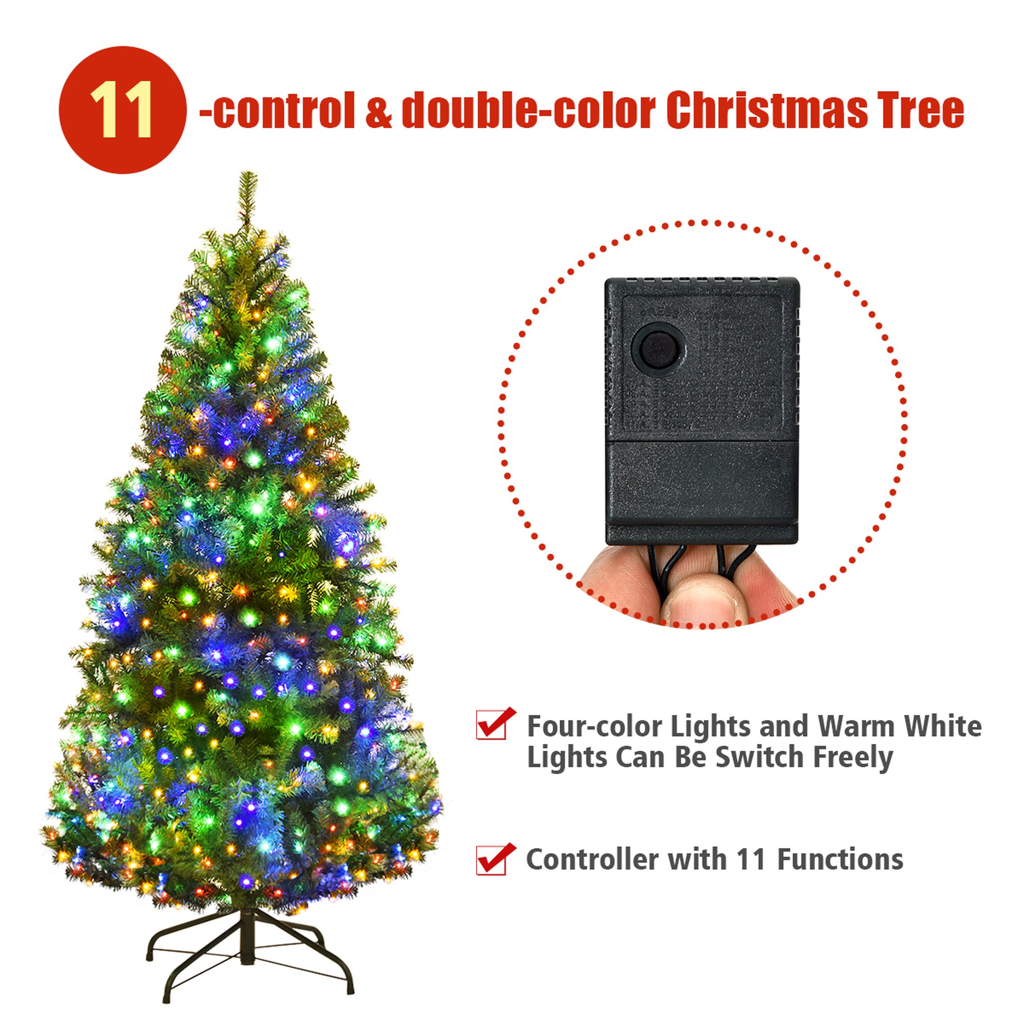 Costway CSHY000379 Artificial-Christmas-Trees - View #6
