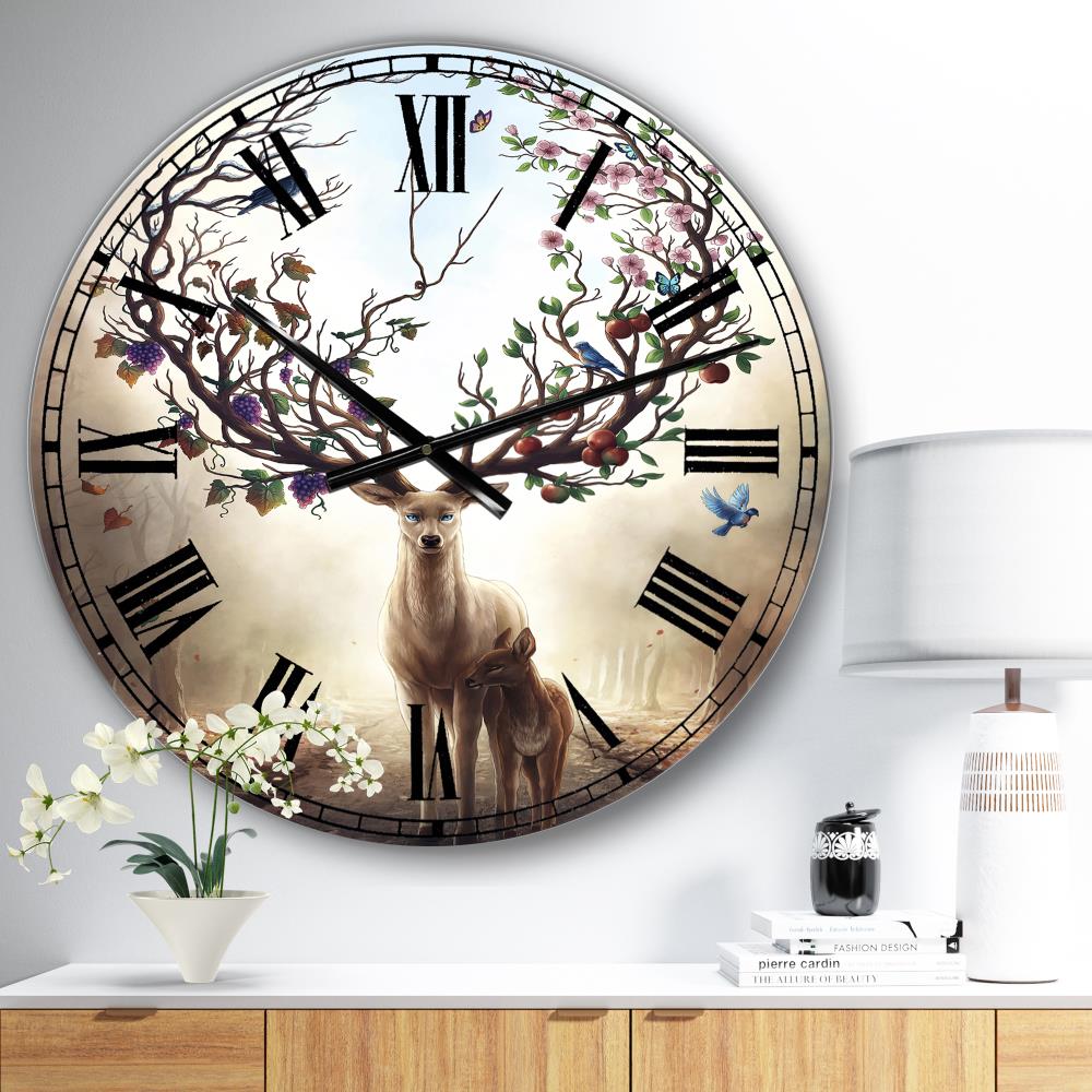 Designart CLM25505-C23 Analog Round Wall French country