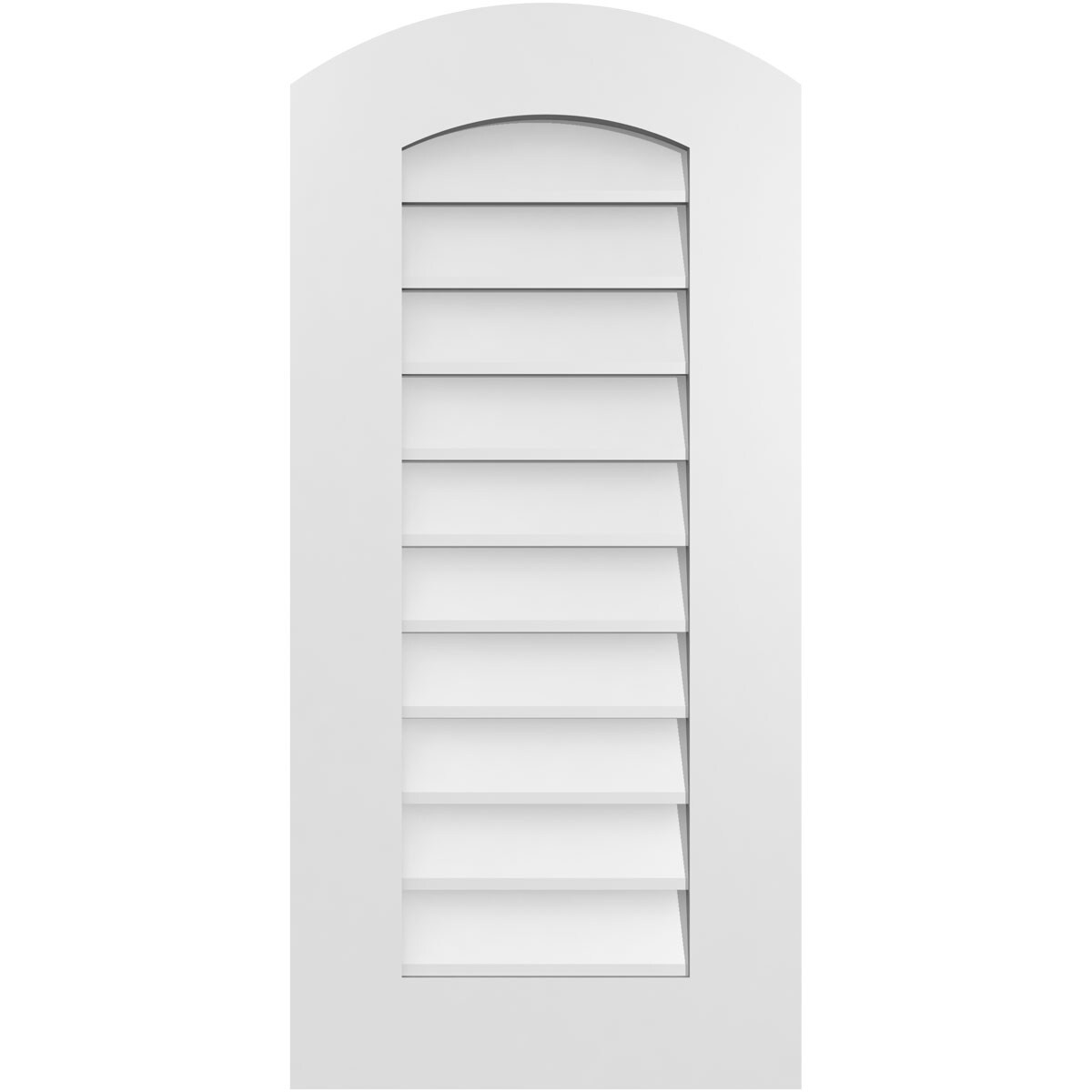 Ekena Millwork GVPAR16X3401SN 16-Inches x 34-Inches Off-white Round top PVC Gable Louver Vent