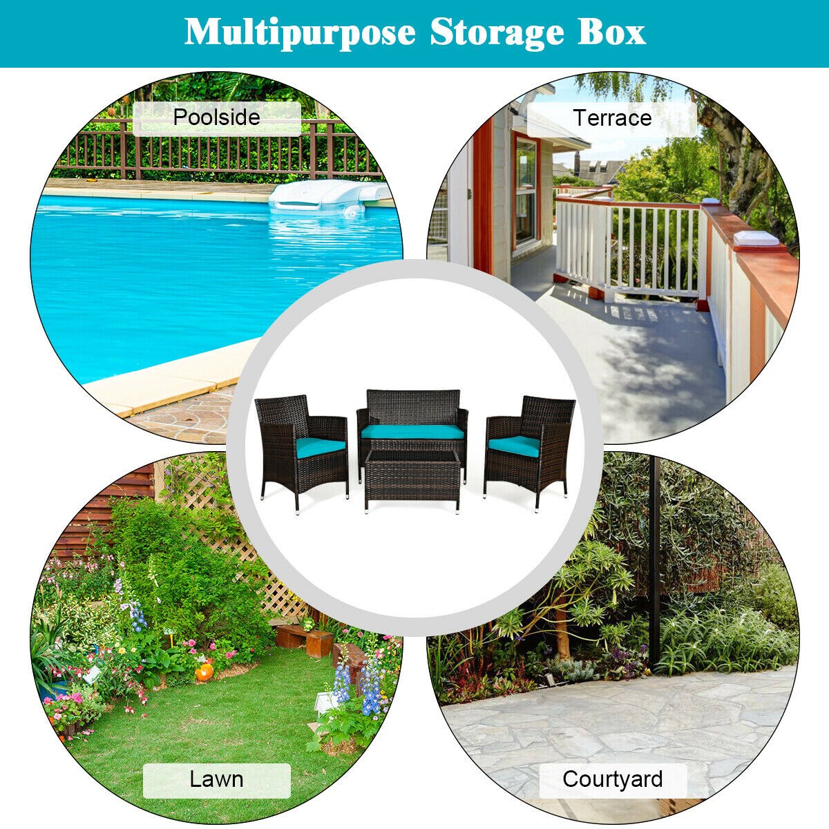 WELLFOR CTU-TW13-4 Patio-Conversation-Sets - View #6