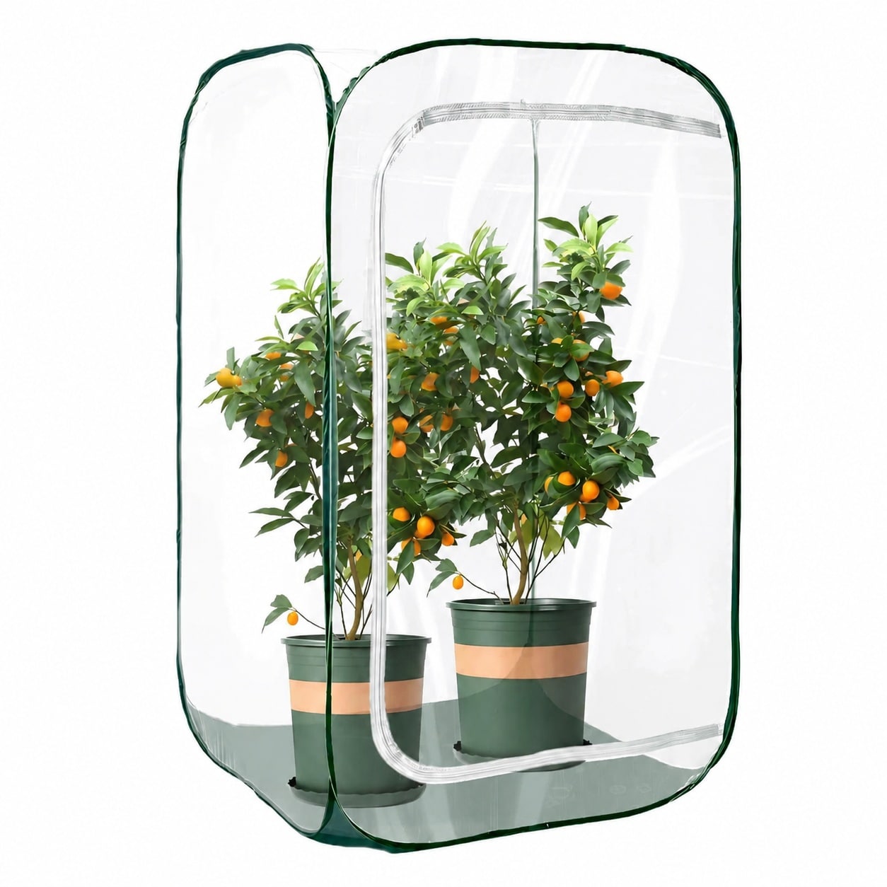 Adrinfly  Plant Mini Greenhouse Pop Up Frost Protection Enclosure PVC Clear Plant Covers with Roll Up Zipper Entry Doors Indoor and Outdoor