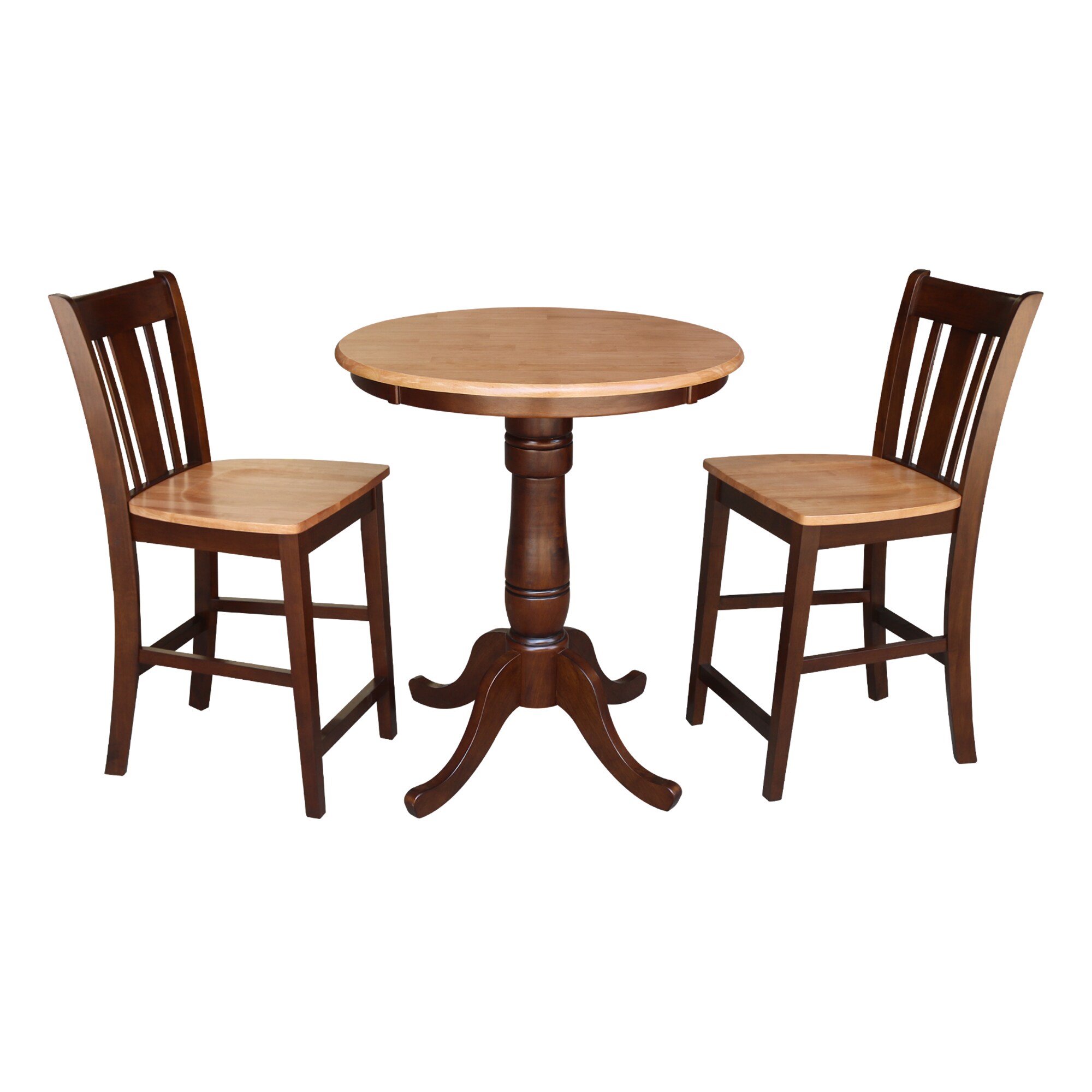 International Concepts K58-30RT-6B-S102-2 Cinnamon/espresso Casual Dining Room Set with Round Table ( Seats 2 )