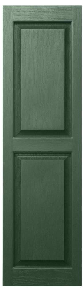 Alpha VBLR55GR 14.5-in W x 54.5-in H Green Raised panel Exterior Shutters ( 2 -Pack )