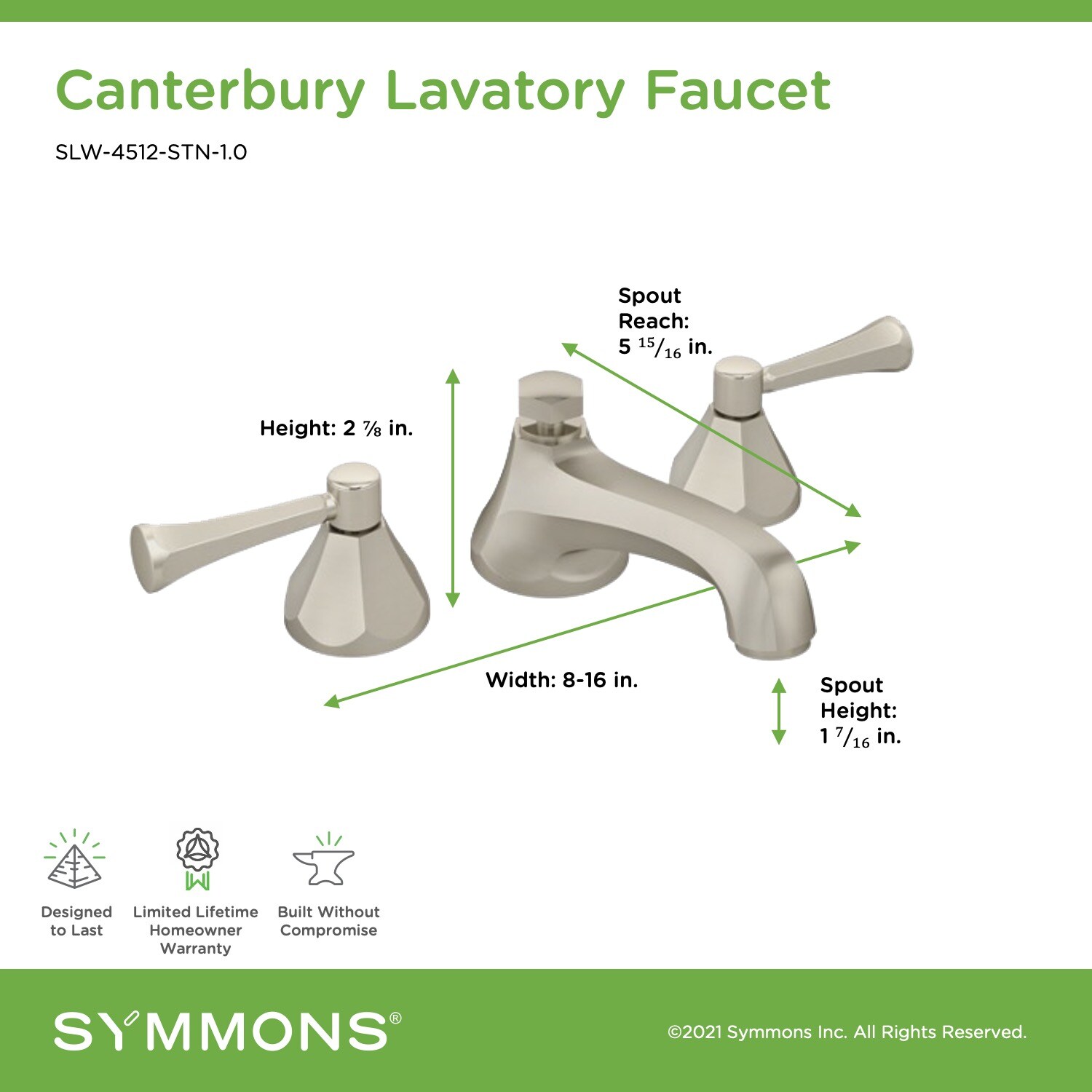 Symmons SLW-4512-STN-1.0 Lavatory-Faucets - View #4