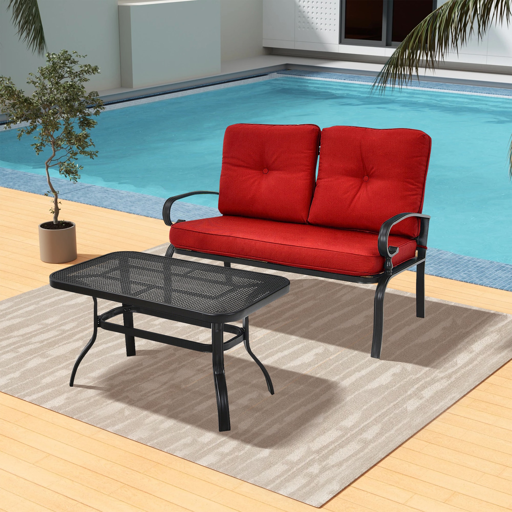 WELLFOR TDJ10179RE Patio-Conversation-Sets - View #4