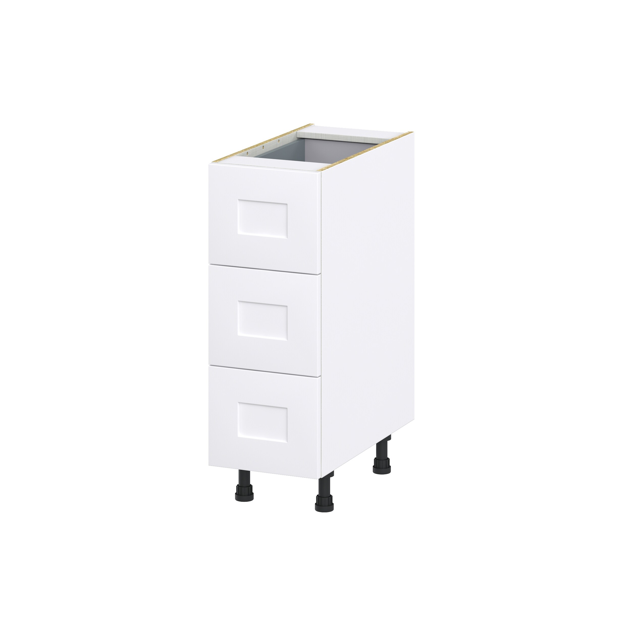 Hugo&Borg DSB3DA12I1-JO 12-in W x 34.5-in H x 24-in D Warm White 4 -Drawers Drawer Base Fully assembled Cabinet (Recessed Panel Shaker)