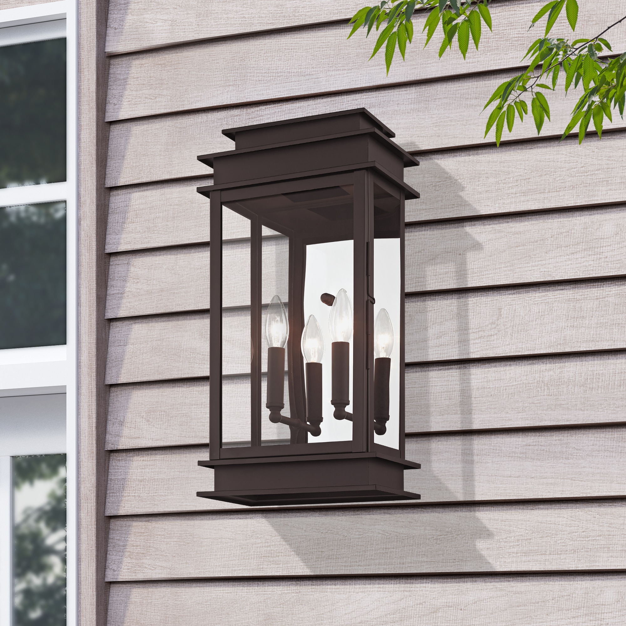 Princeton Classic Bronze 19" Outdoor Wall Lantern with Clear Glass