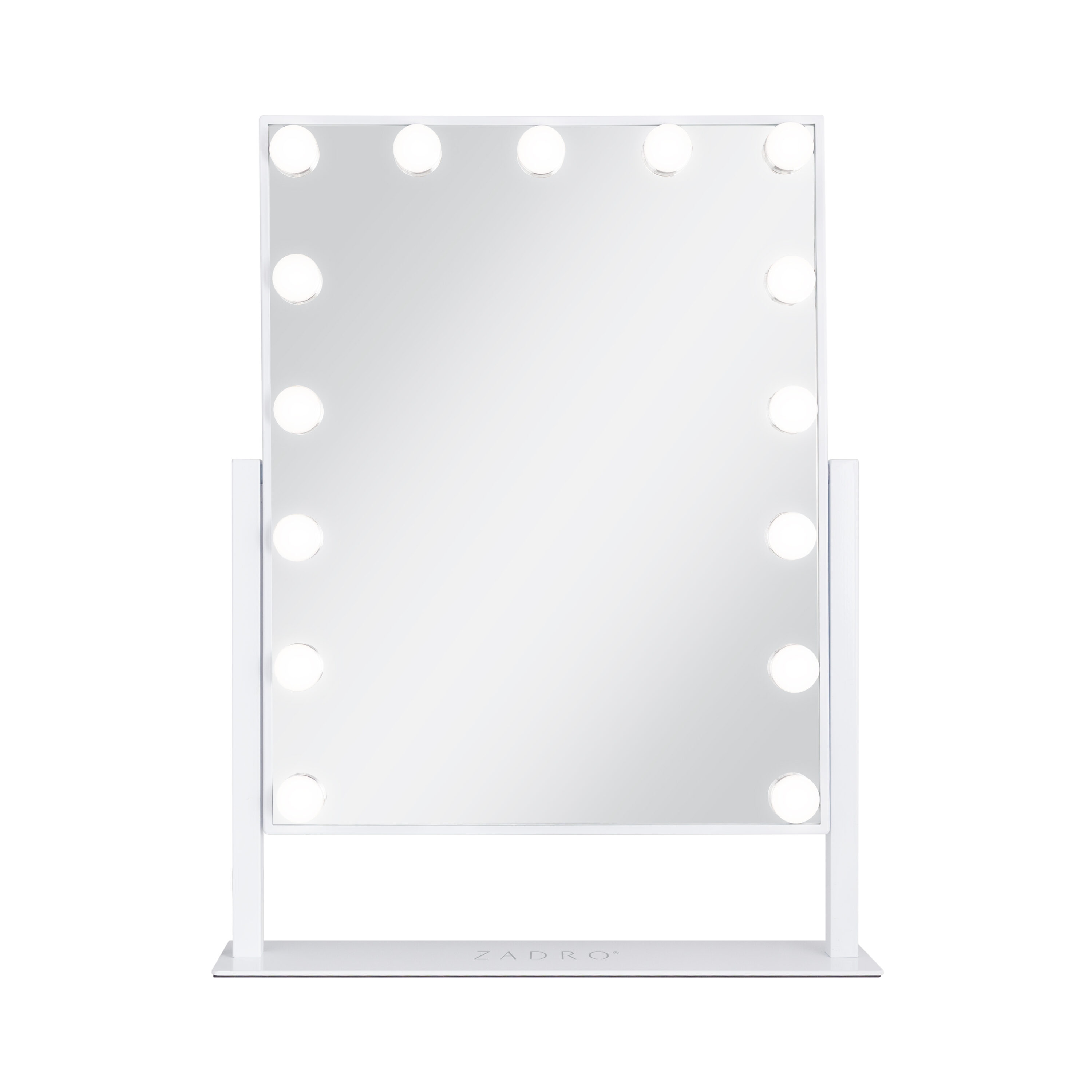 Zadro HLVAR1620 18.25-Inch x  21.5-Inch Rectangle Hollywood LED Vertical Vanity Makeup Mirror 19.75-Inch x 15.75-Inch Mirror Head 19.5-Inch x 15.5-Inch Reflective Surface Adapter