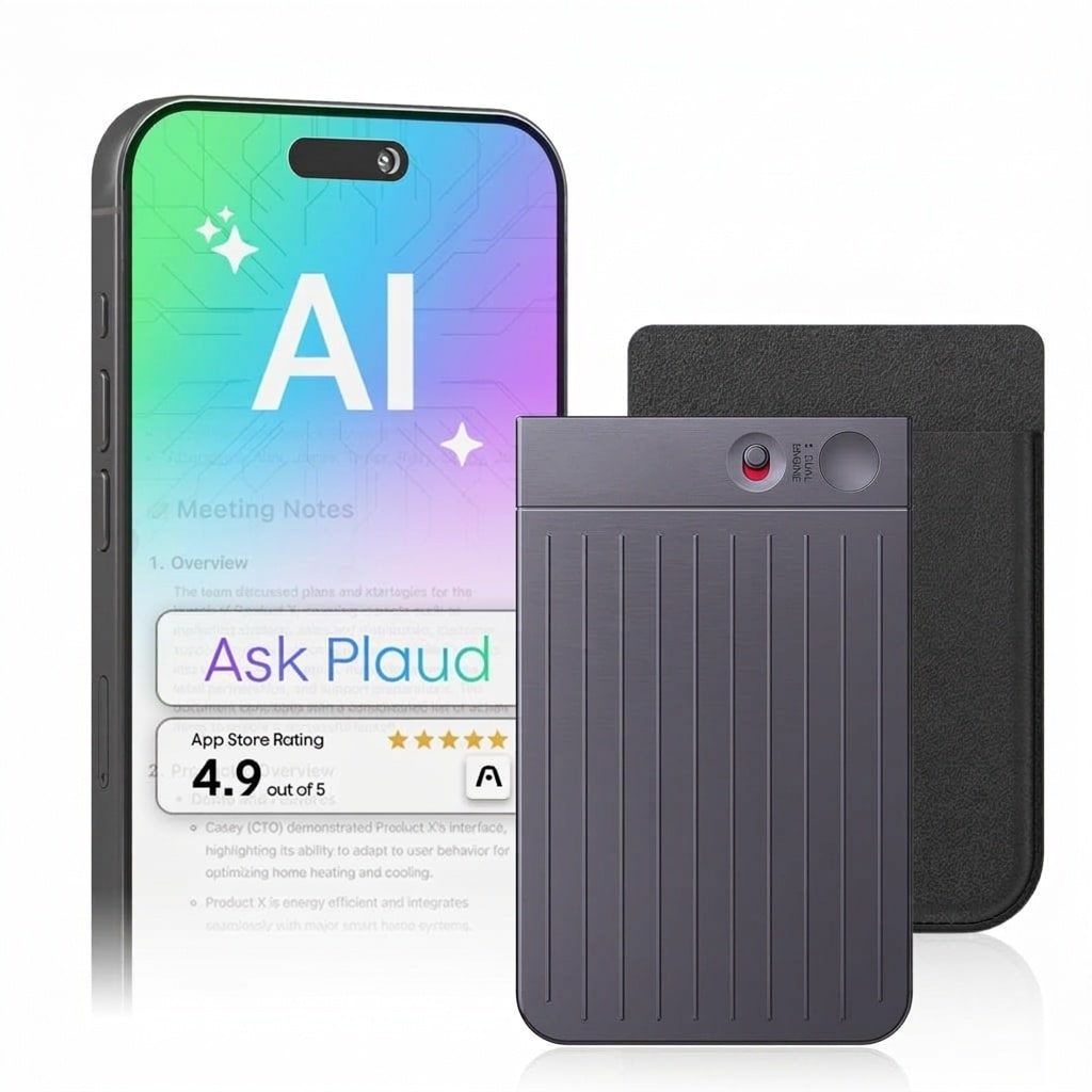 Adrinfly  AI Voice Recorder 64GB Memory with Case App Control Transcription Summarization Supports 112 Languages Audio Recorder for Meetings
