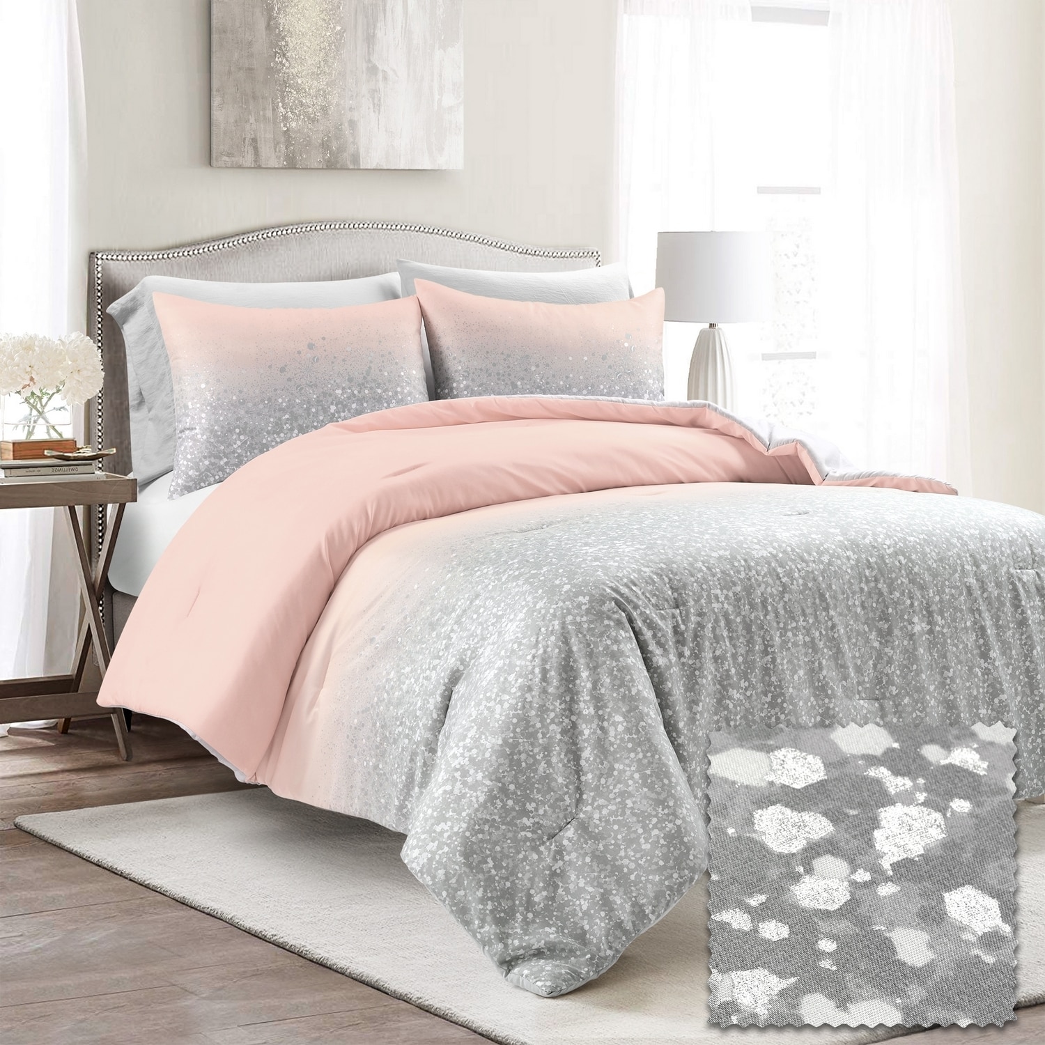 Lush Decor 21T010298 Blush Ombre Full/Queen Comforter