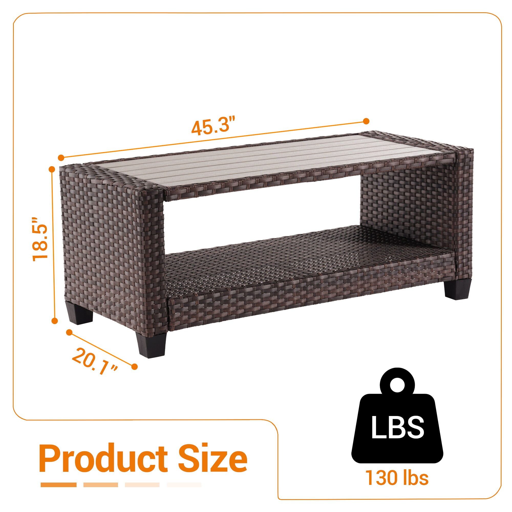 Sonkuki SD-ET-115T1-BN Patio-Tables - View #4