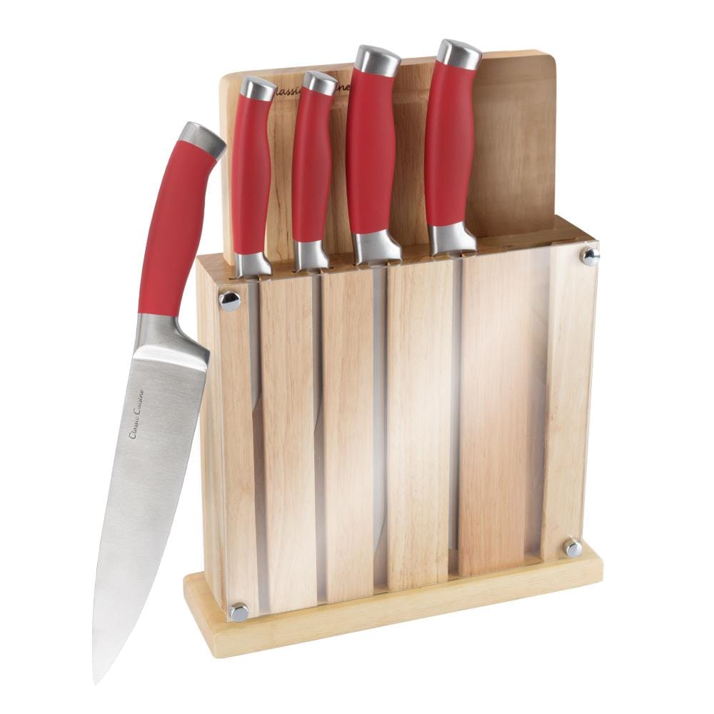 Ginsu Kiso 7 Piece Knife Set Red Dishwasher Safe Stainless Steel Blade
