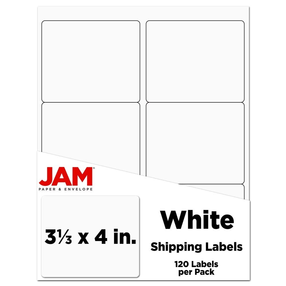 JAM Paper 4062902 Mailing/Shipping/Address Labels 3-in x 4-in White Sticky Notes ( 120 -Pack)