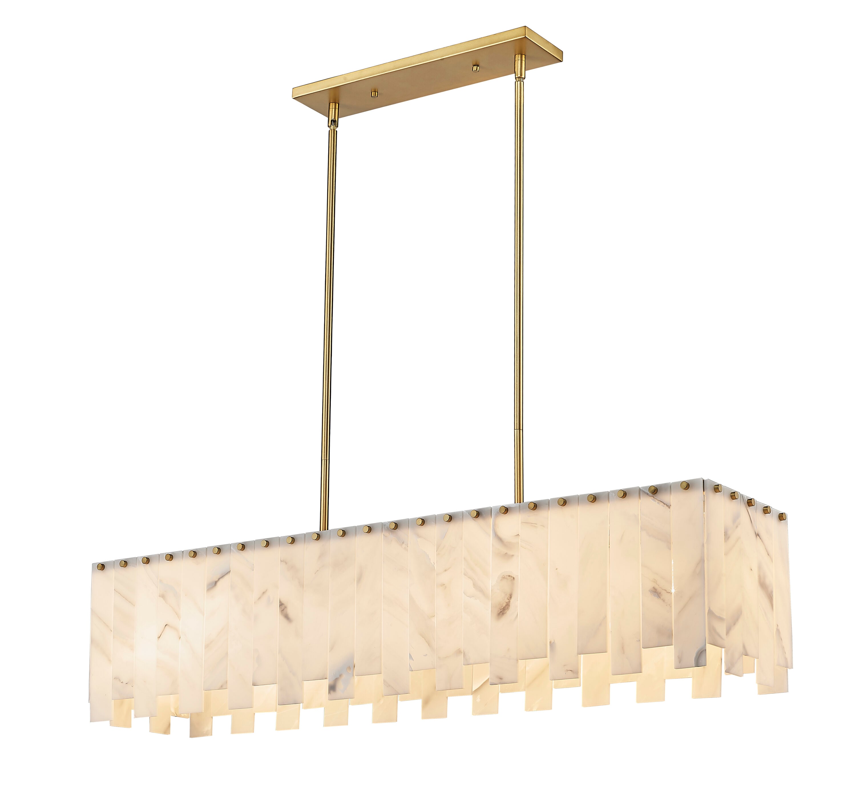 Viviana Contemporary 7-Light Linear Chandelier in Rubbed Brass