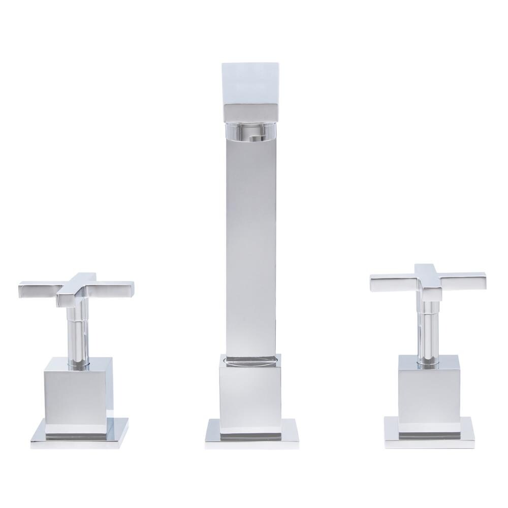 Chrome Modern Widespread 2-Handle Bathroom Faucet