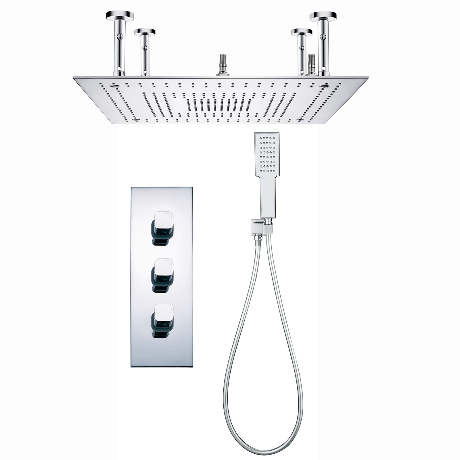 BWE A-98008-C A-98008 Shower Faucet Polished Chrome Waterfall Built-In Shower Faucet System with 2-way Diverter ( Cartridge Valve Included )