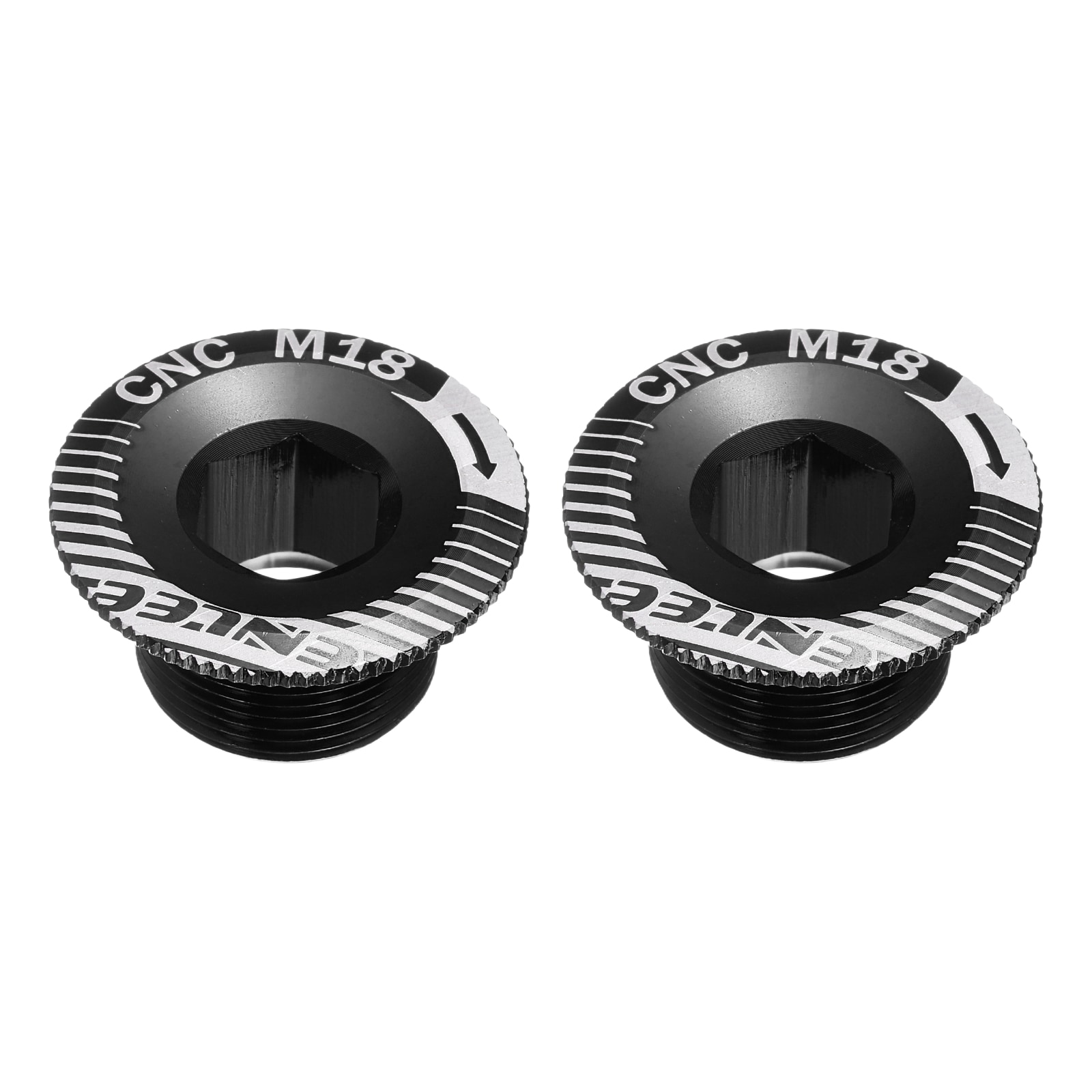 Harfington 2pcs Crank Cover Screw M18 Aluminum Alloy Bicycle Crank Fixing Bolt Bike Crankset Arm Bolt Chainwheel Screws for Mountain Bike Black