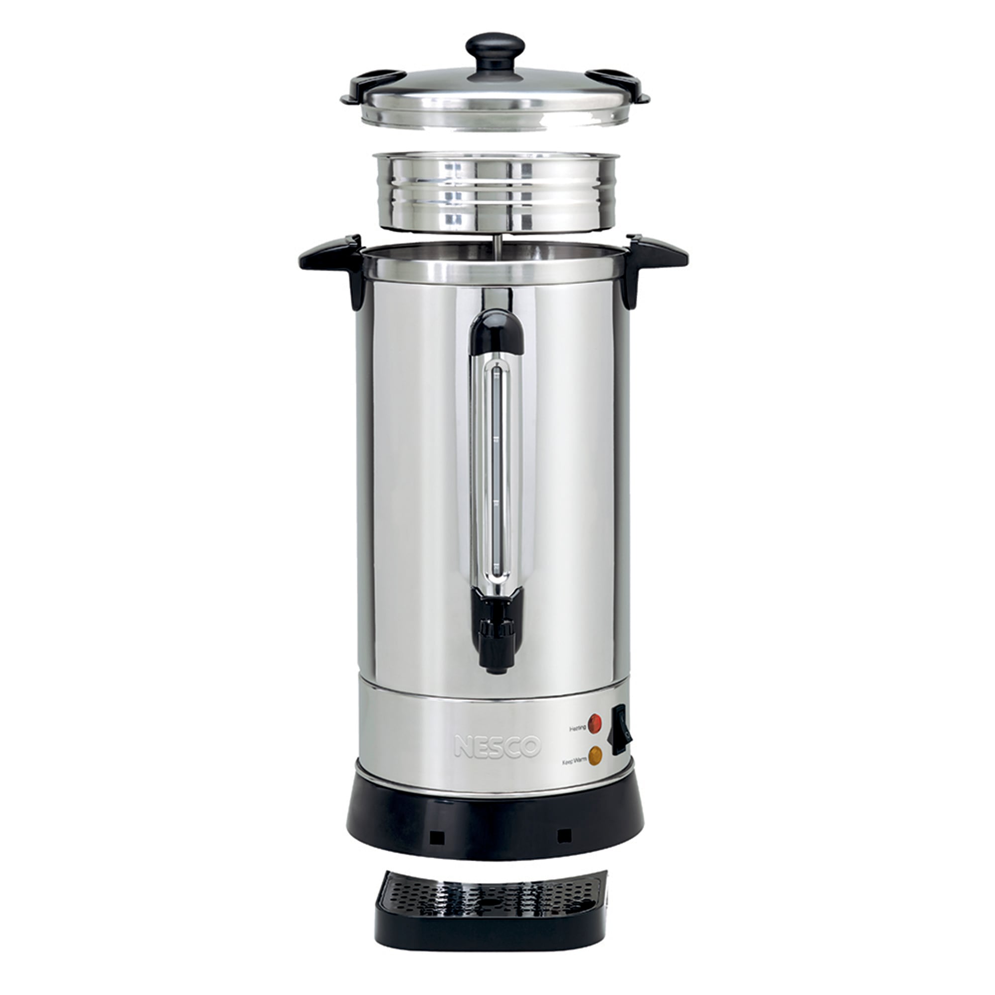 C.A.C. BVCM-30, 4.5 Liters Stainless Steel Deluxe Urn Coffee Maker, 30 Cups