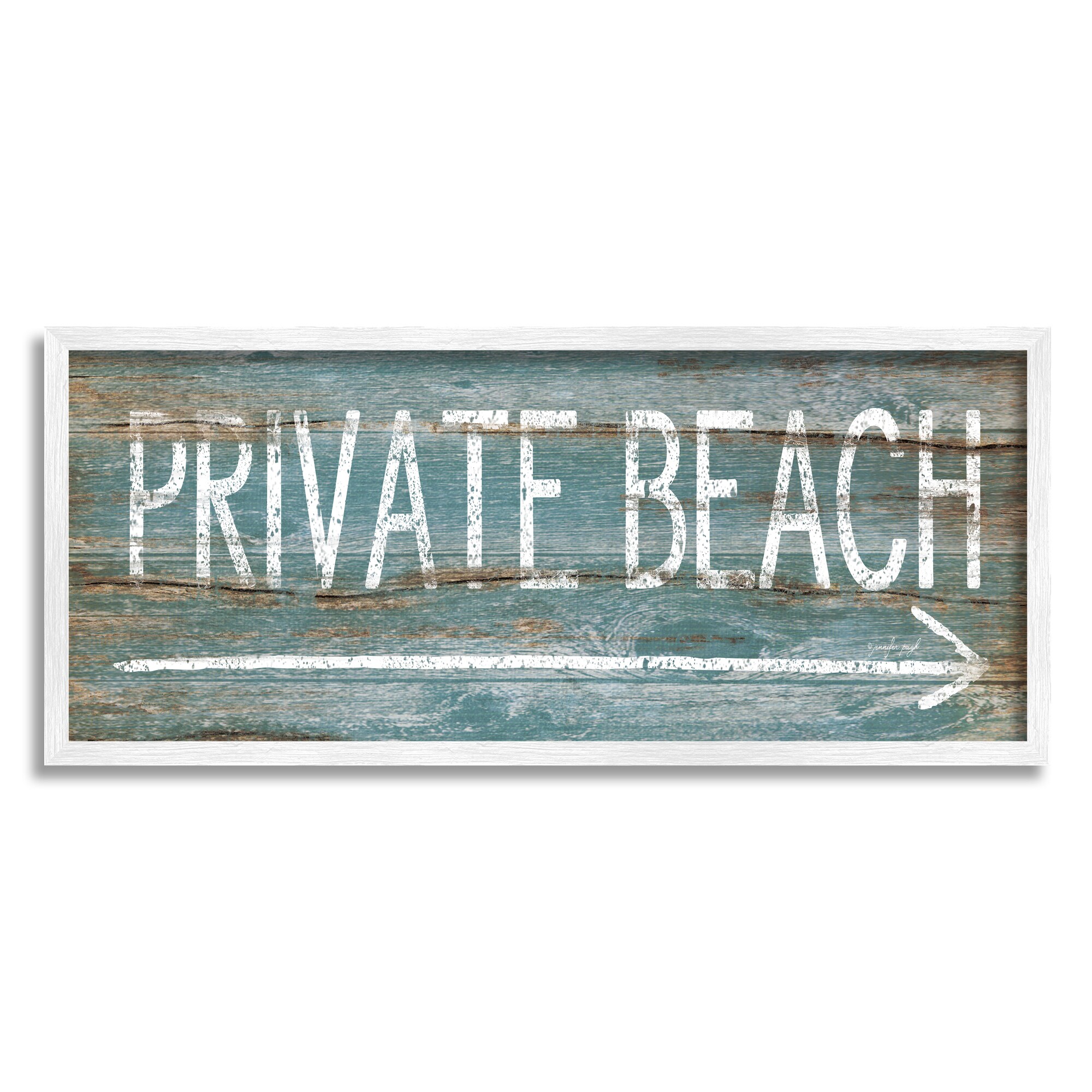 Stupell Industries AE-849-WFR-10X24 Jennifer Pugh Framed 24-in H x 10-in W Coastal Print