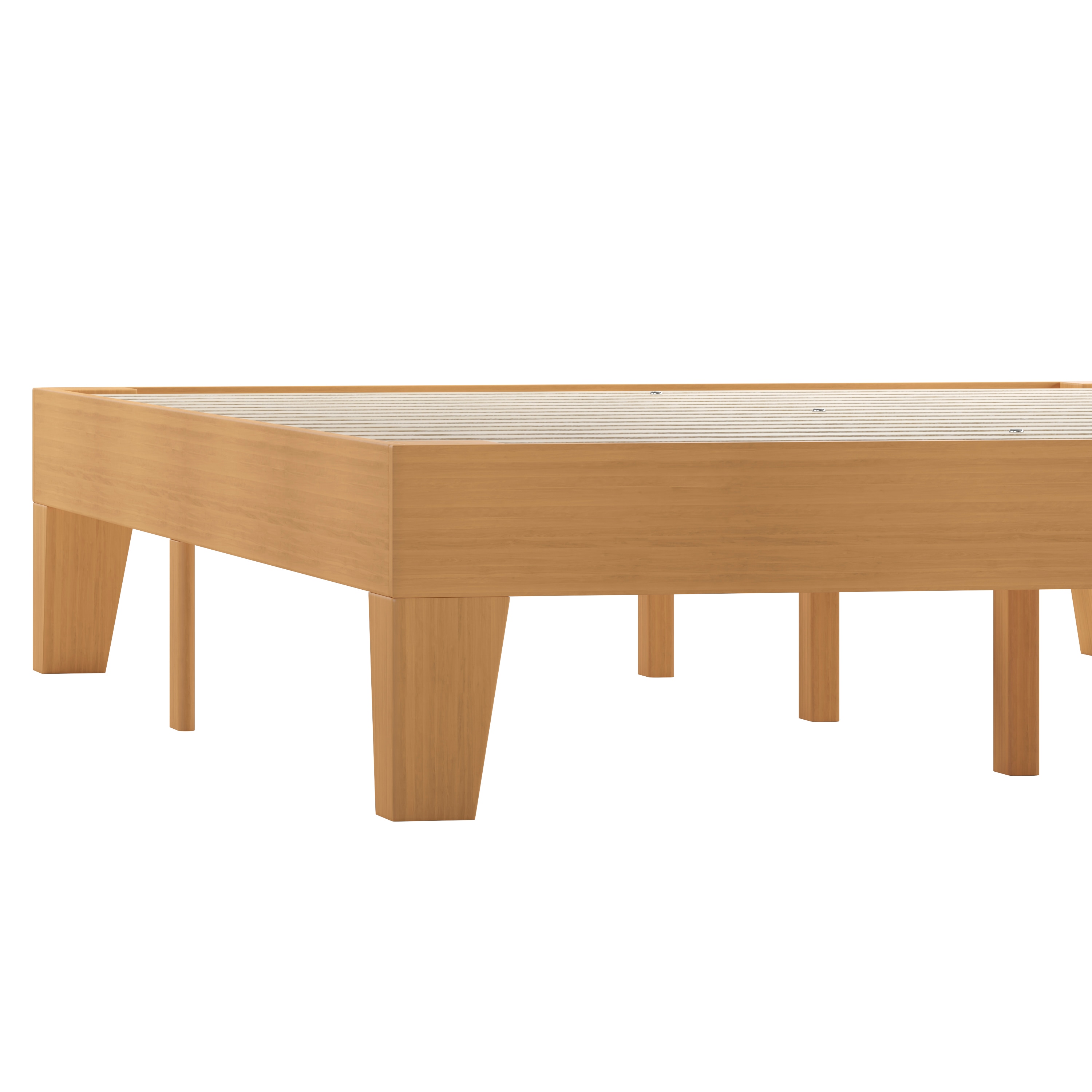 Evelyn Natural Pine Full Platform Bed with Slats