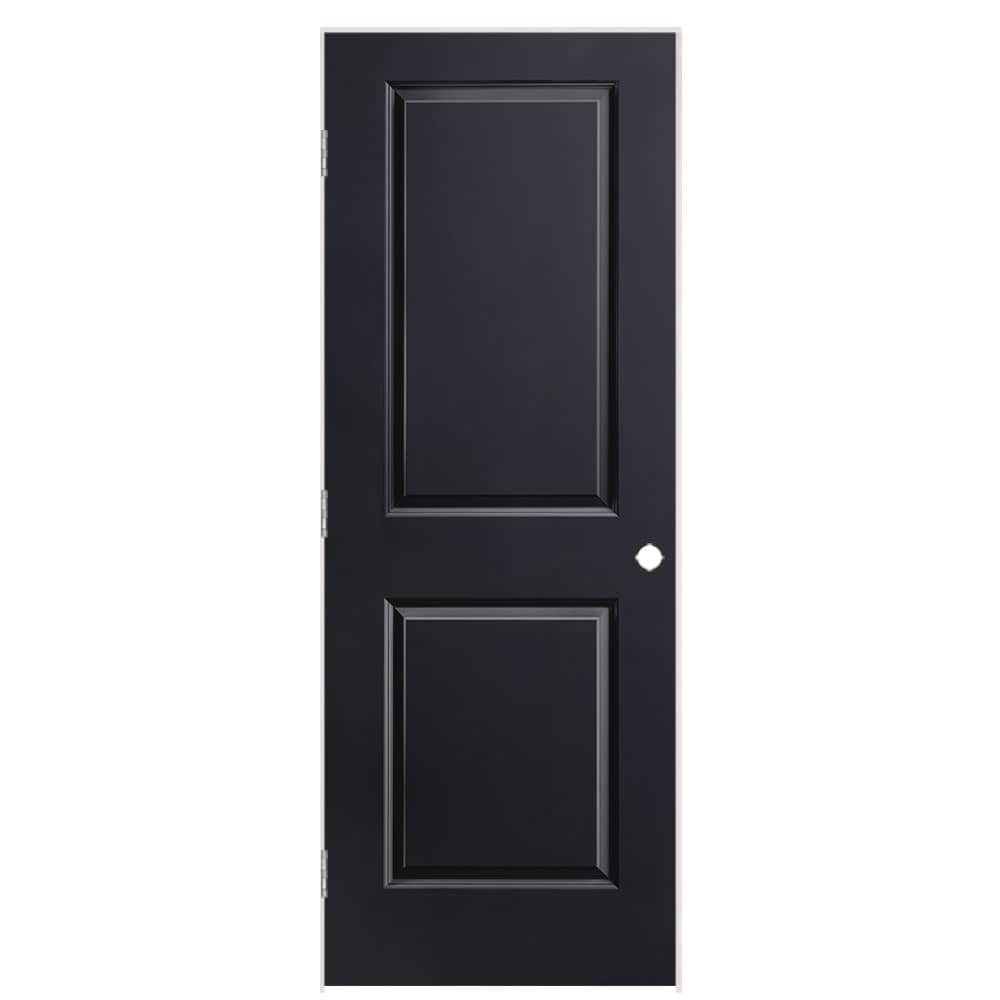 Masonite 1316142 30-in x 80-in Midnight Solid core 2-panel square Right hand Smooth Prefinished Molded composite Flat Jamb Single Prehung Interior Door