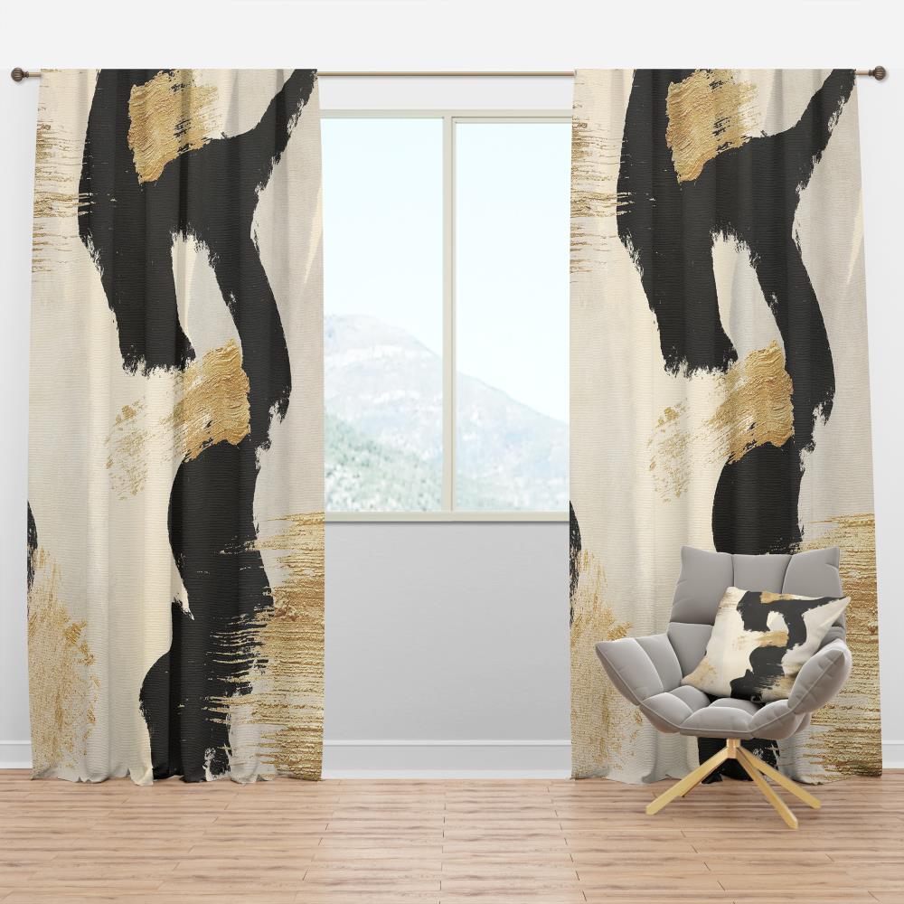 Designart CTN30487-52-120 120-Inches Black Room darkening Thermal lined Rod pocket Single curtain panel