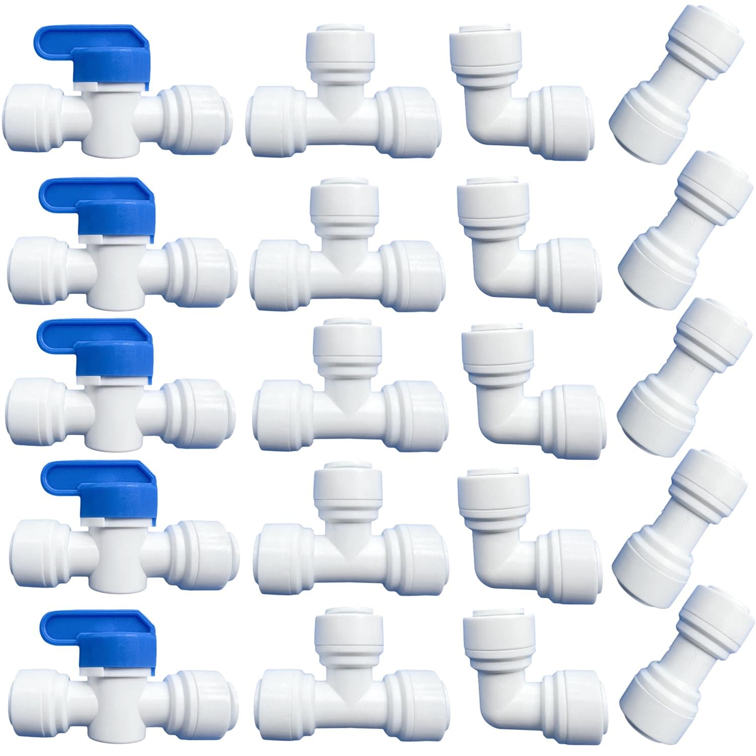 Phyfalip 20 pcs Water Push to Connect Fittings 3 8 Tube OD for Reverse ...