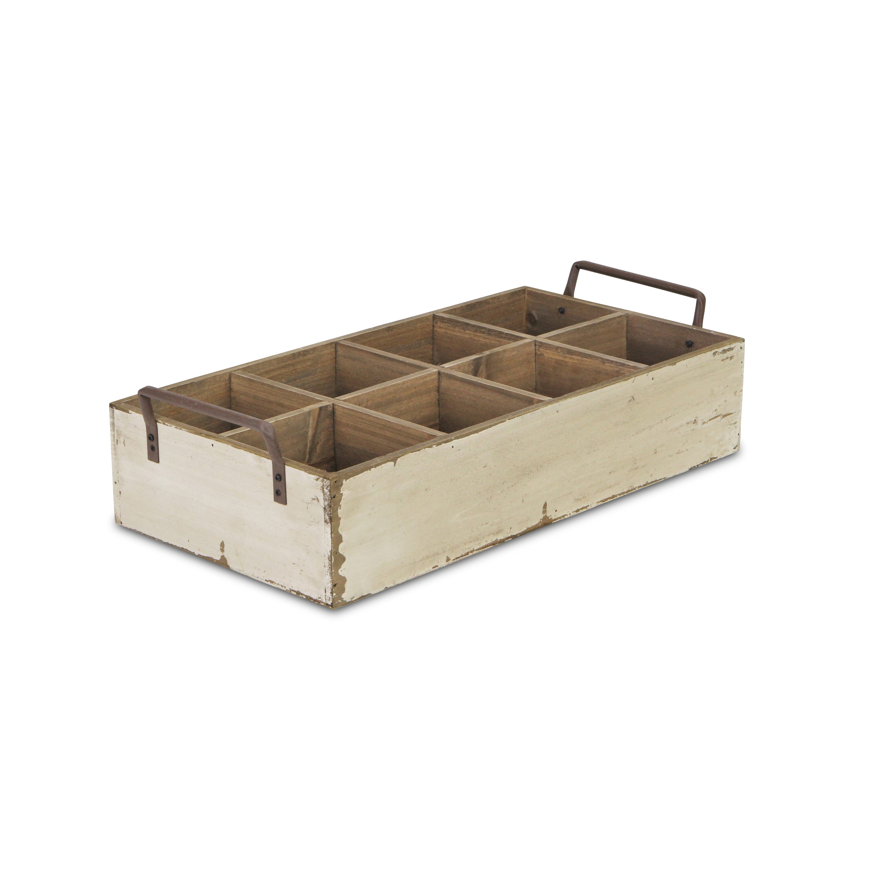Cheung's FP-3877W Trays and Caddies 9.25-in x 18-in White 8 Divided Rectangle Serving Caddy