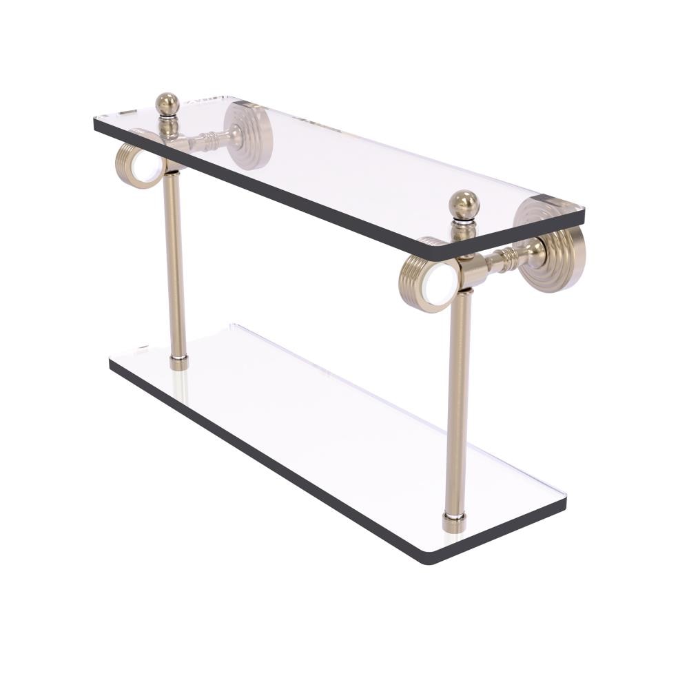 Allied Brass PG-2G-16-PEW Pacific Grove Antique Pewter 2 -Tier Wall mount Bathroom Shelf ( 16-in x 9.3-in x 5-in )