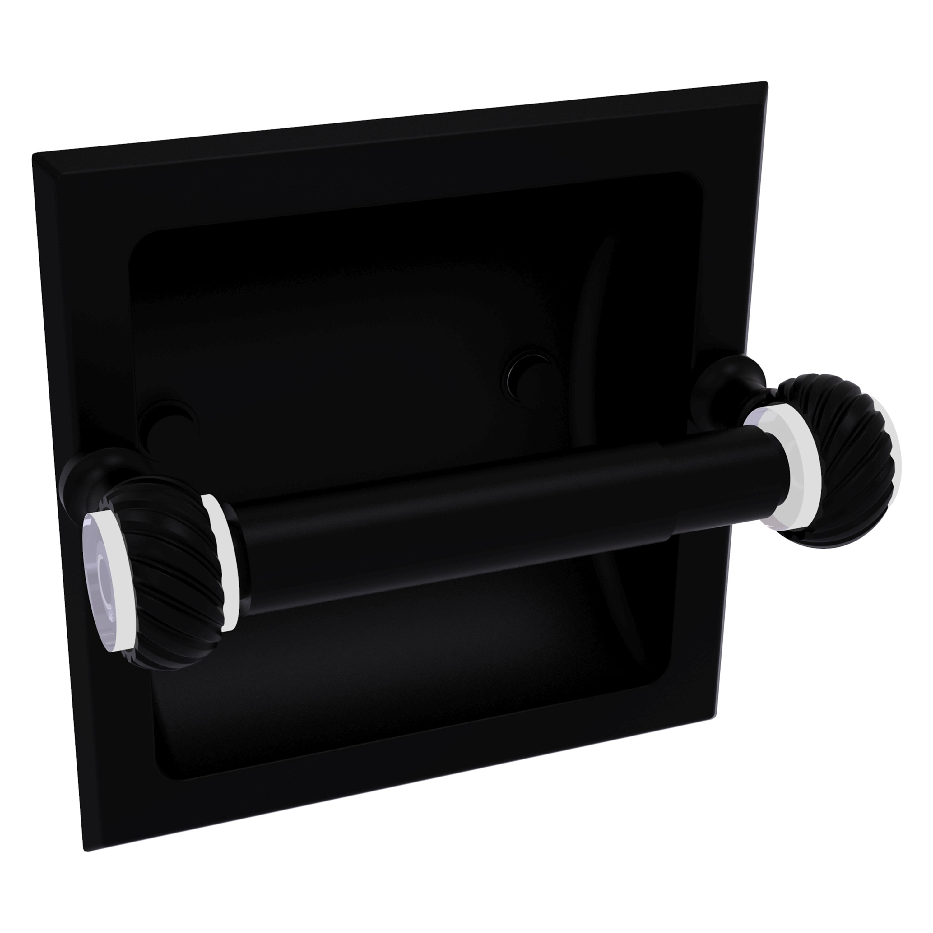 Tapered Matte Black Wall-Mounted Toilet Paper Holder