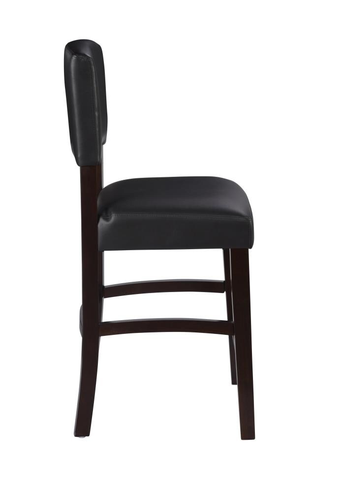 Espresso Finish Monaco 24" Counter Height Barstool with Brown Faux Leather