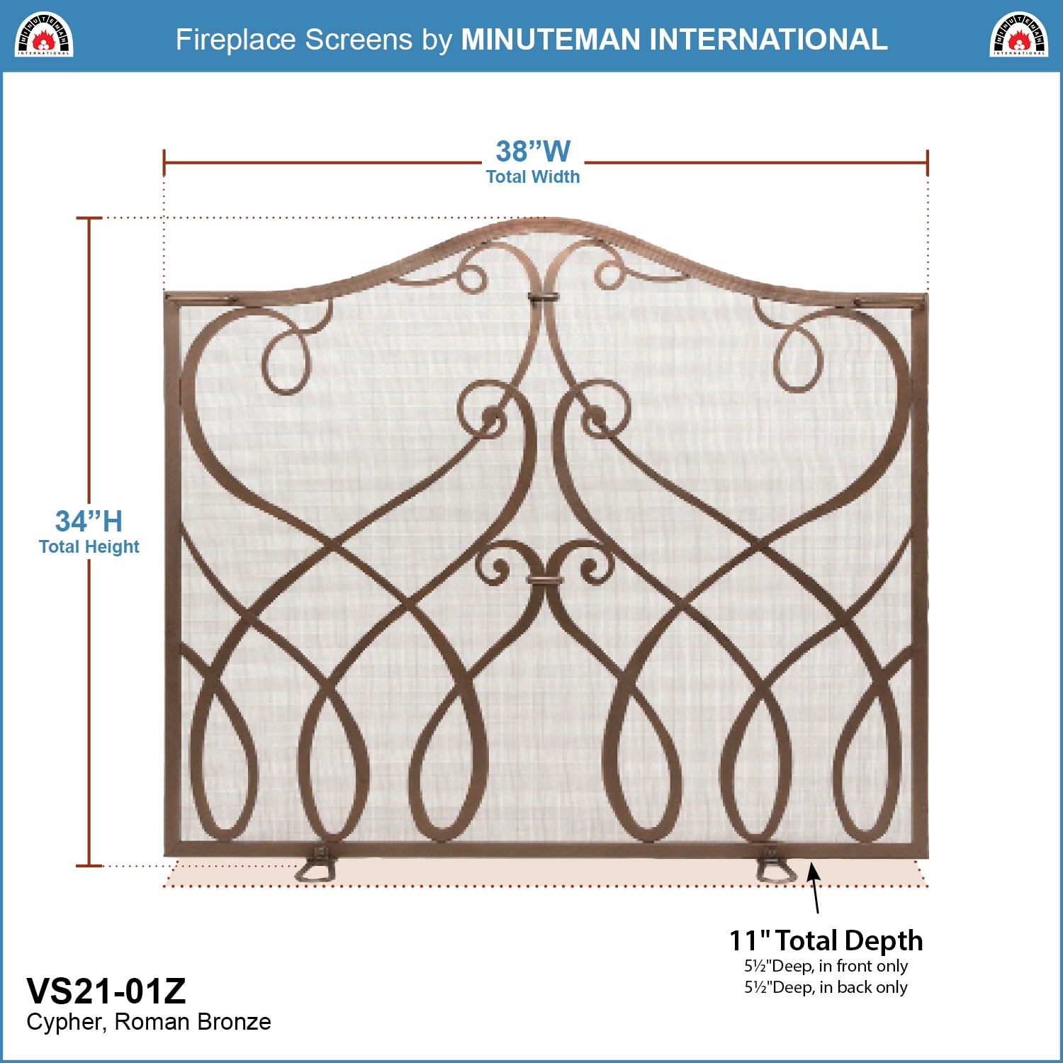 Minuteman International VS21-01Z Fireplace-Screens - View #4