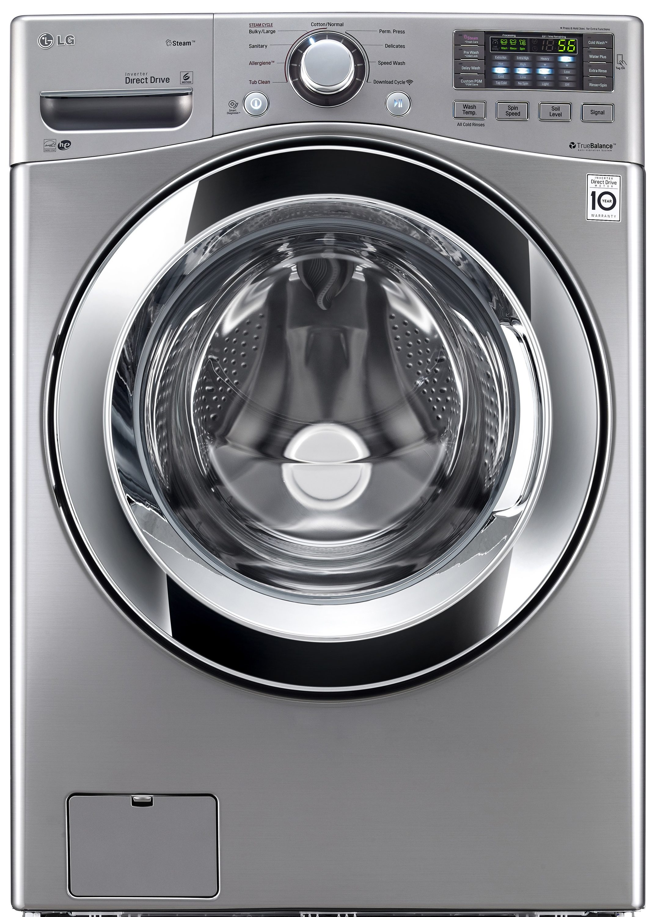 LG 4.3-cu High Efficiency Stackable Steam Front-Load Washer (Graphite Steel) ENERGY STAR in the Front-Load Washers department at Lowes.com