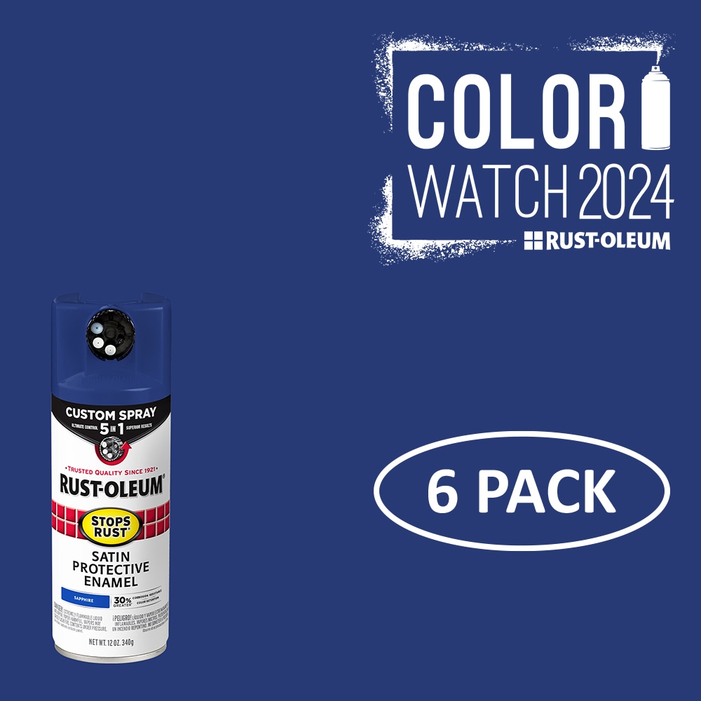 Rust-Oleum 376881SOS Stops Rust 5-in-1 6 -Pack Satin Sapphire Spray paint ( NET WT. 12-oz )