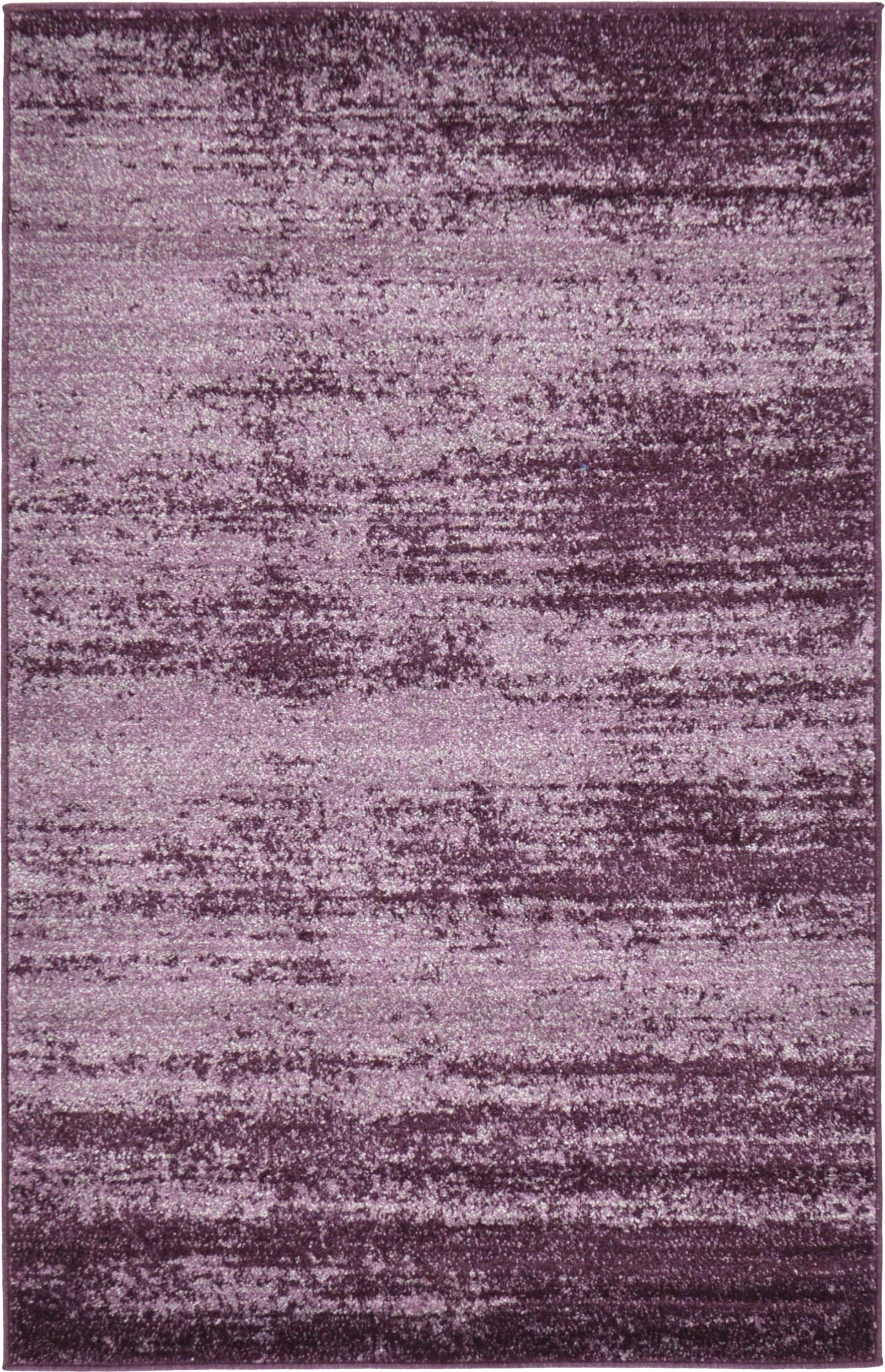 Unique Loom 3132843 Lucille Del Mar 3 x 5 (ft) Loomed Polypropylene Violet/Eggplant Purple Rectangular Indoor Distressed/Overdyed Area rug