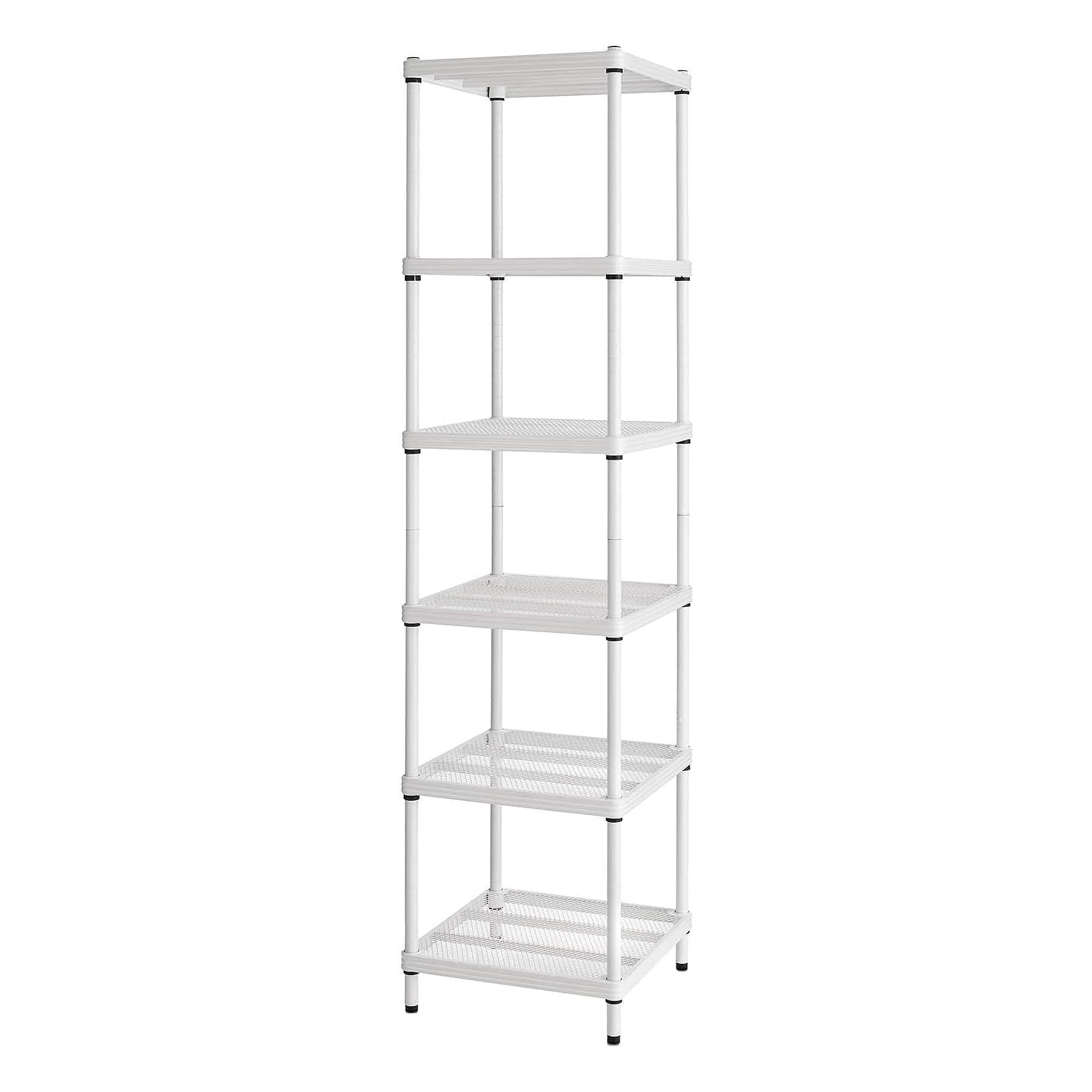 Design Ideas 325736 Stainless steel Heavy Duty 6 -Tier Utility shelving unit ( 17.7-in W x 17.7-in D x 70.9-in H ) ( White , ( 440-lb lbs. Capacity Per Shelf )