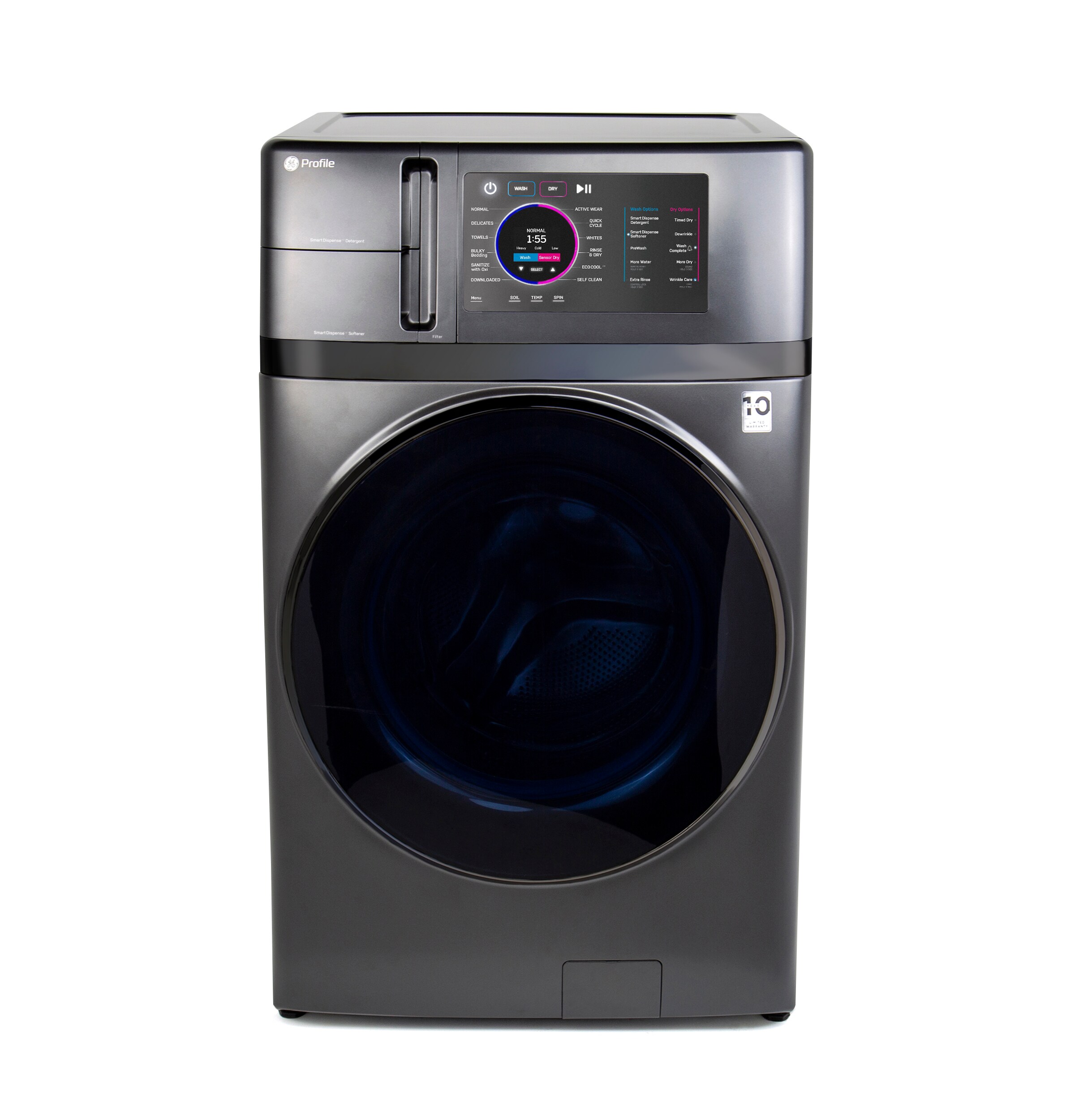 GE Profile 4.8-cu ft Capacity Carbon Graphite Ventless All-in-One Washer/Dryer Combo ENERGY STAR