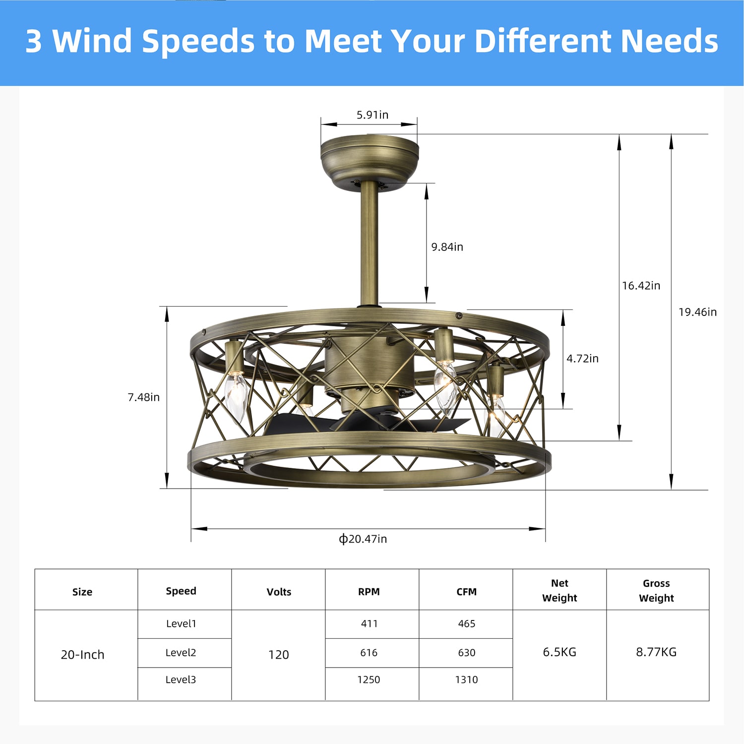 SINOFURN SYA570001GD Ceiling-Fans - View #14