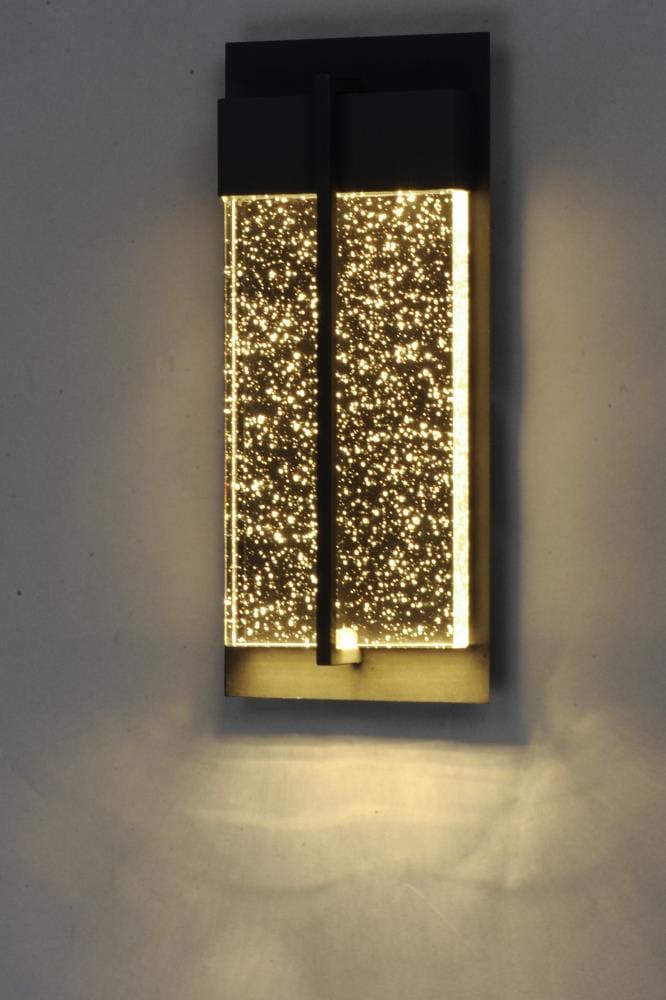 Cascade 13.75'' Black LED Outdoor Wall Sconce with Bubble Glass