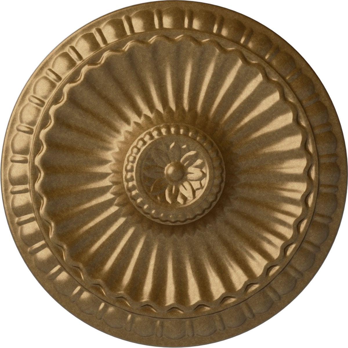 Ekena Millwork CM11LIPAS Linus 11.25-in W x 11.25-in L Painted Pale Gold Polyurethane Whole Ceiling Medallion