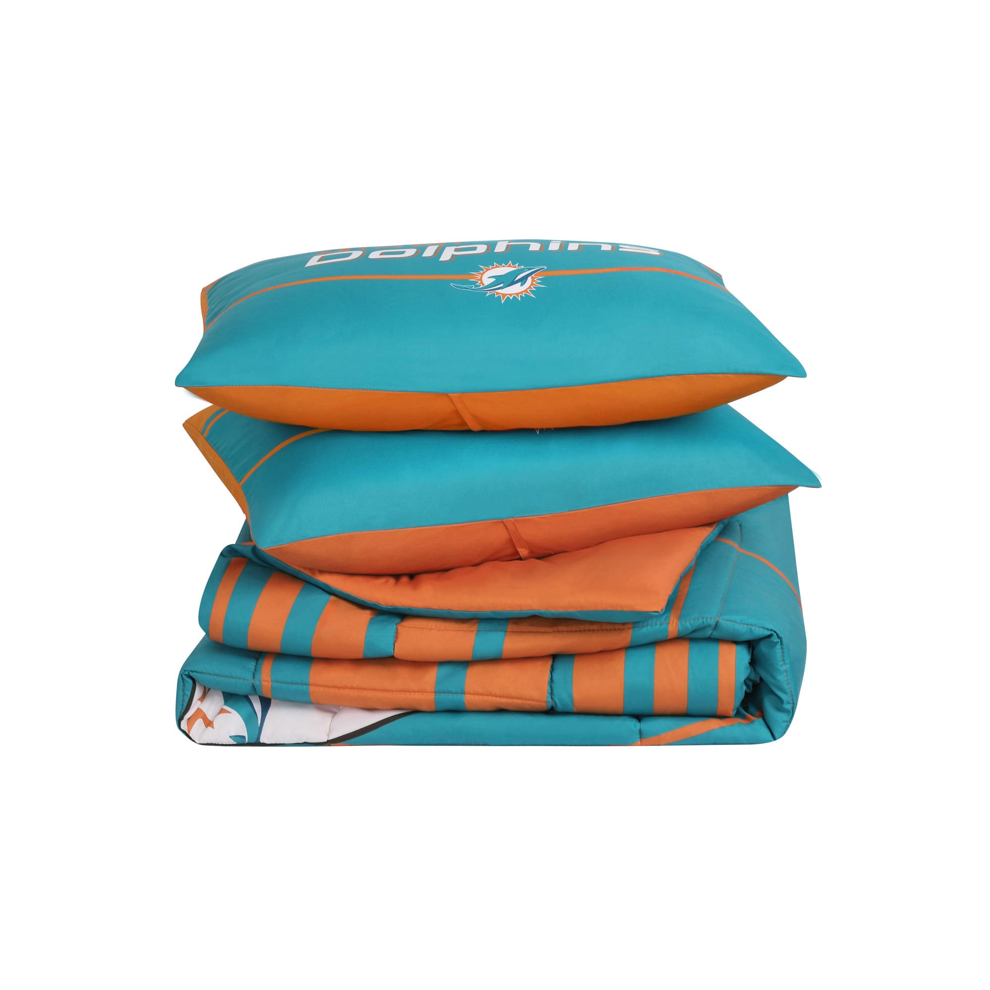 Cathay Sports Miami Dolphins 3-Piece Aqua/Orange Full/Queen Comforter Set  in the Bedding Sets department at